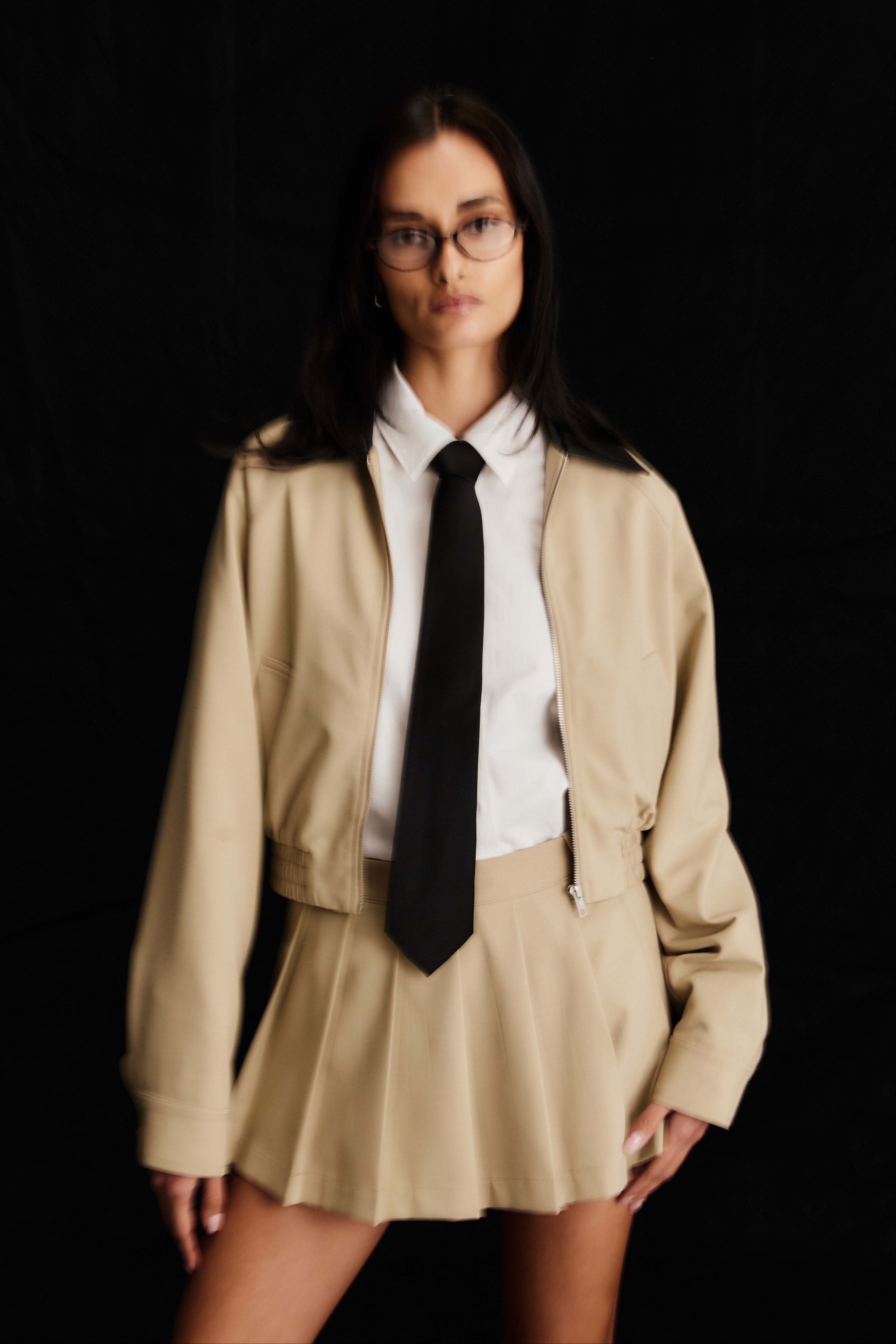 Fennel Skort in khaki front view