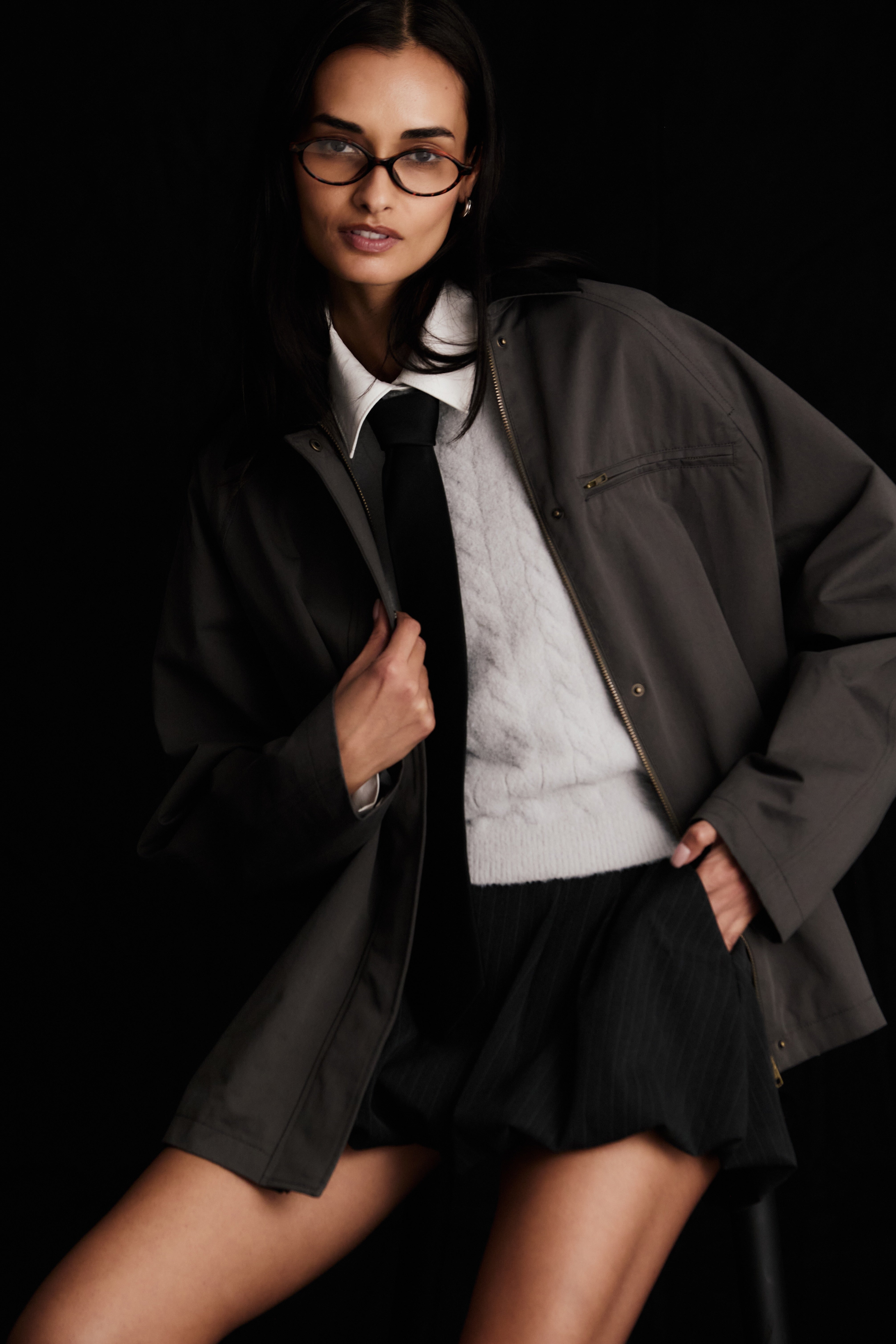 Galilea Jacket in charcoal front view