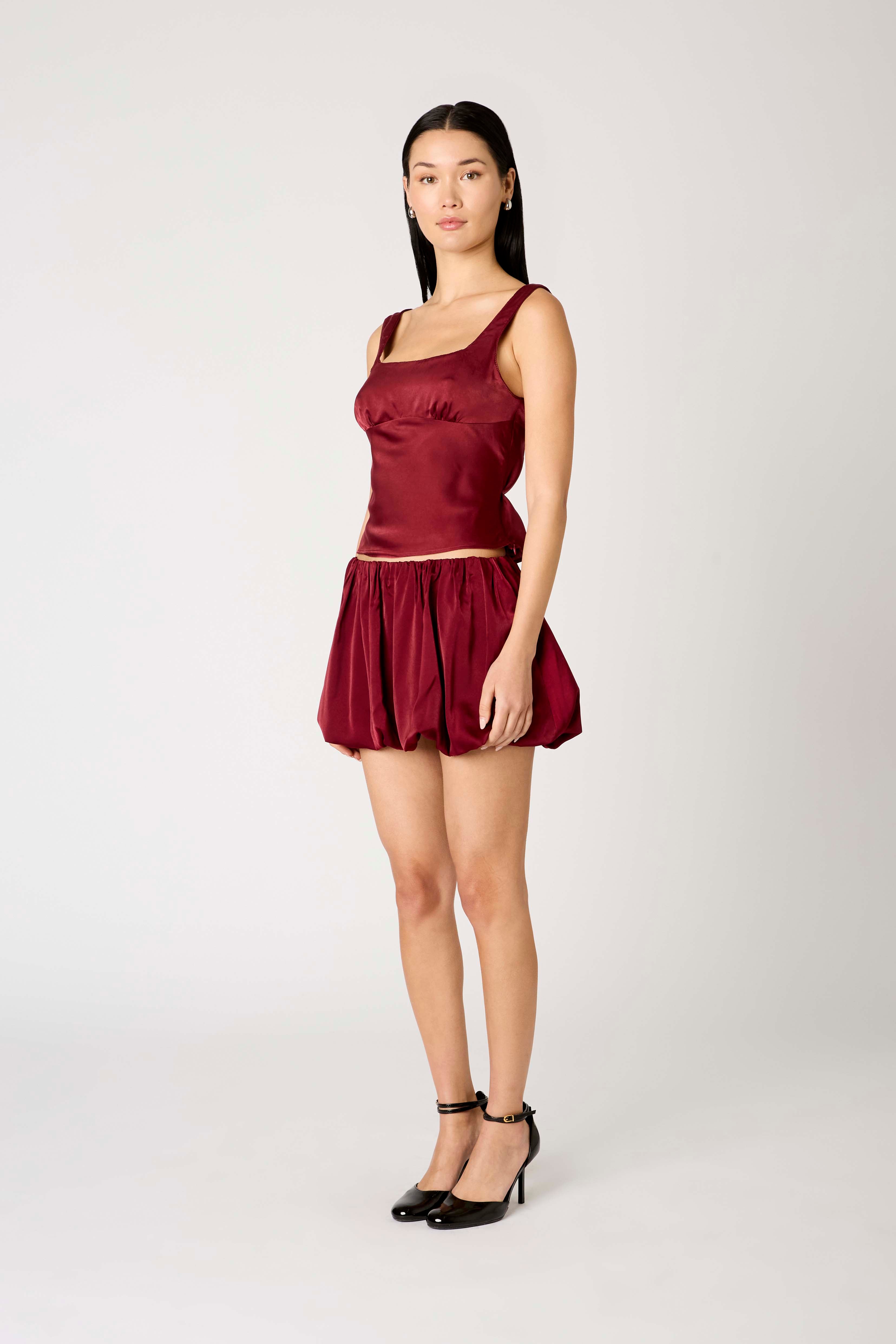Lilou Top in oxblood side view