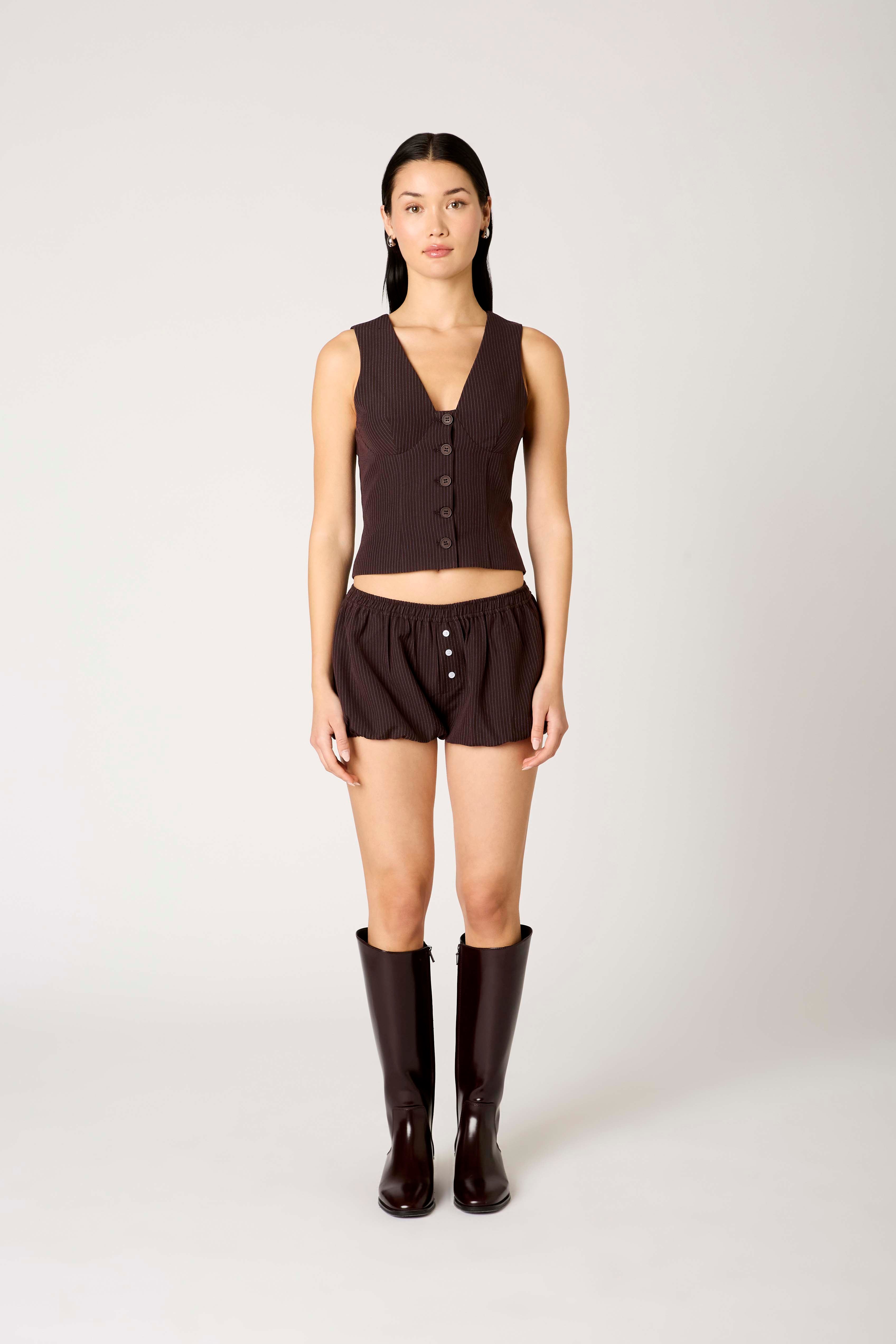 Renata Top in brown front view