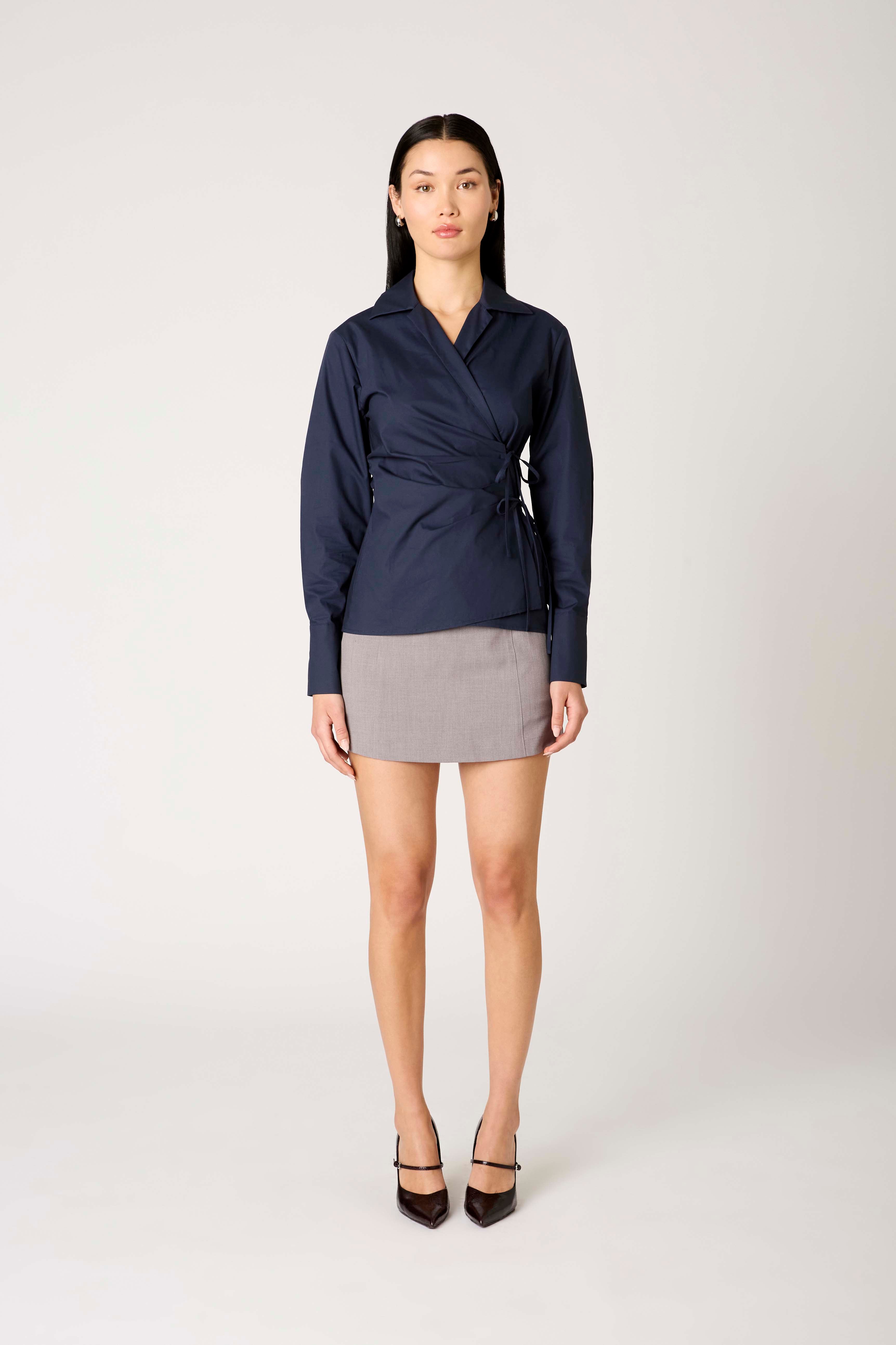 Eliska Shirt in navy front view