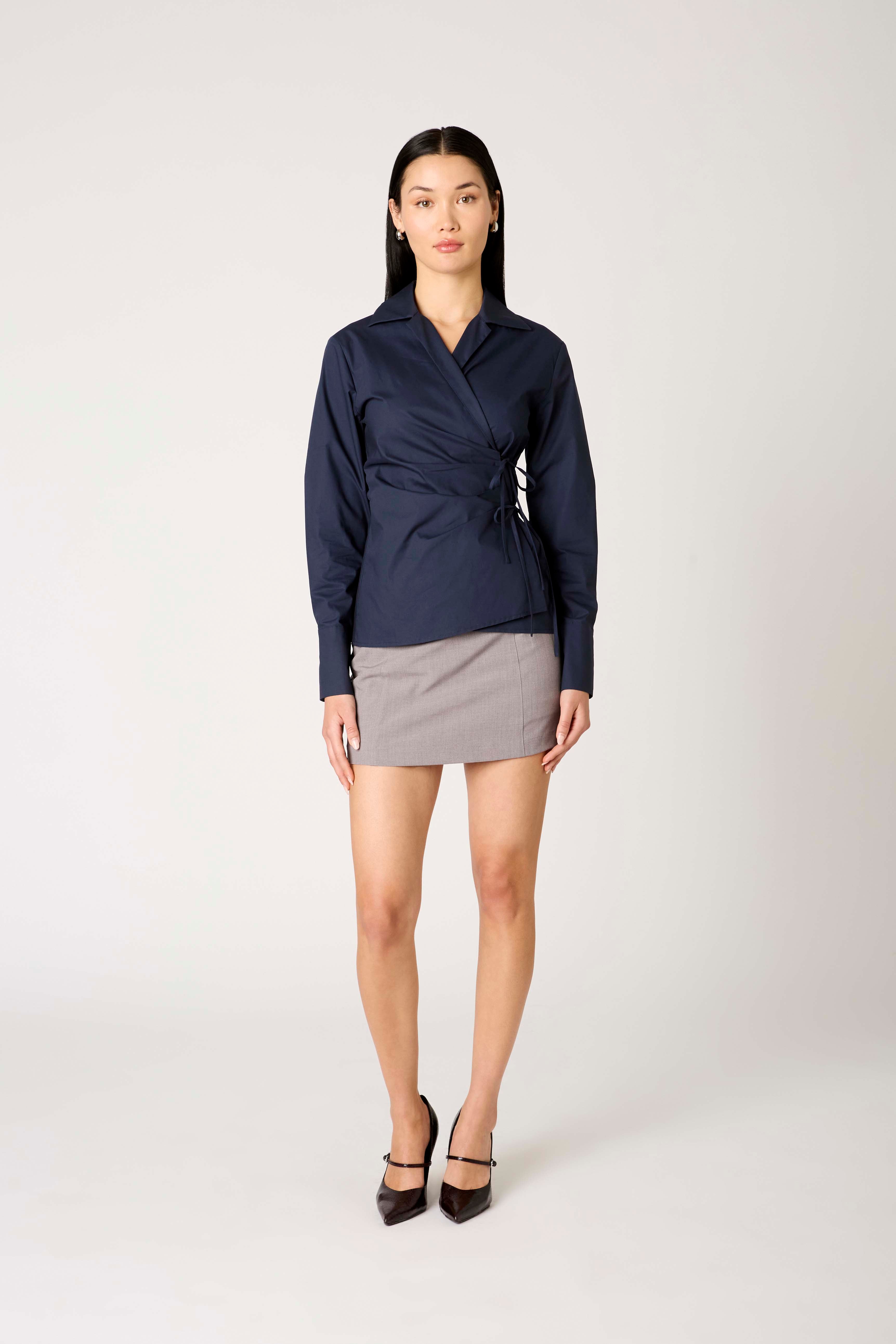 Eliska Shirt in navy front view