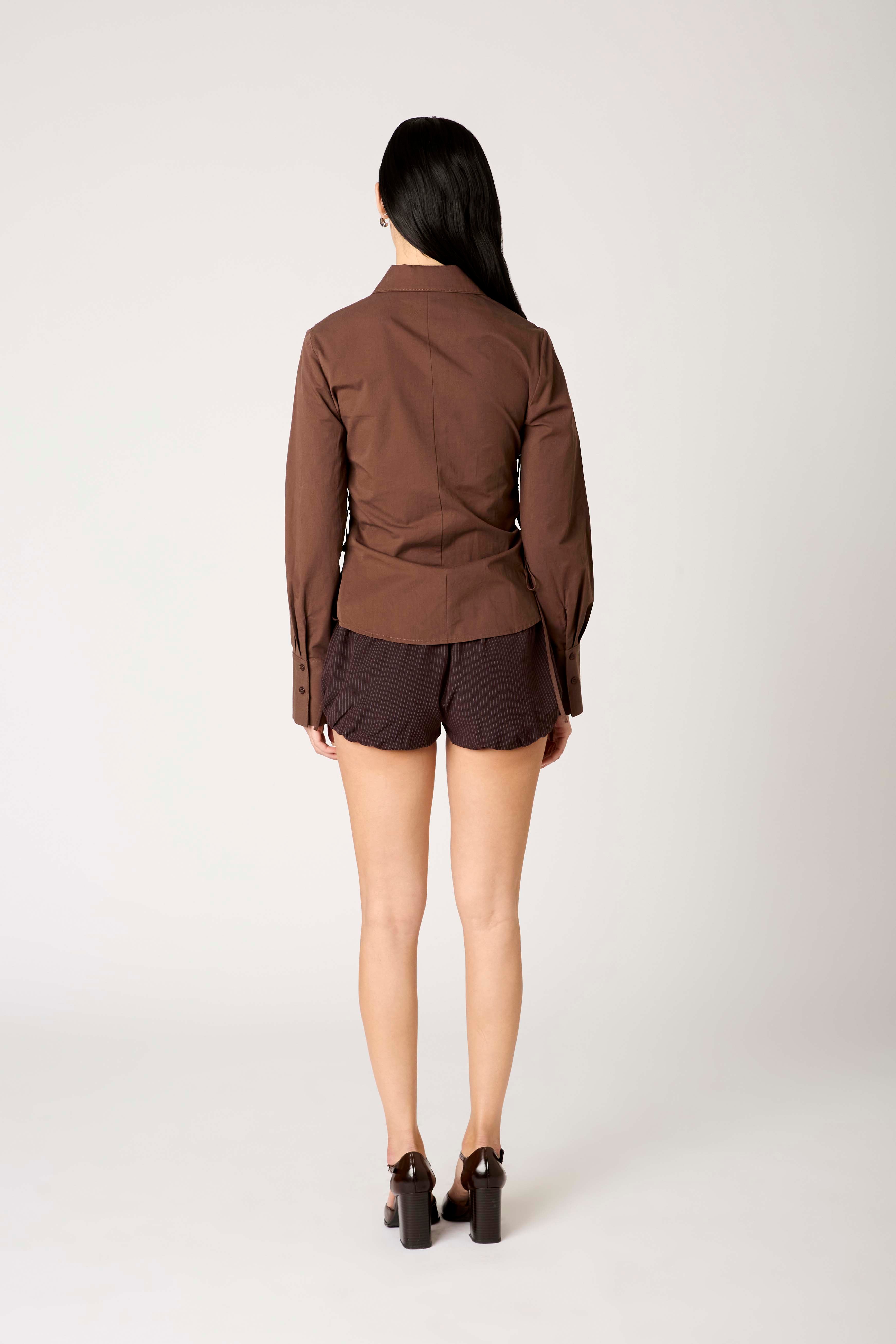 Alara Shirt in brown back view