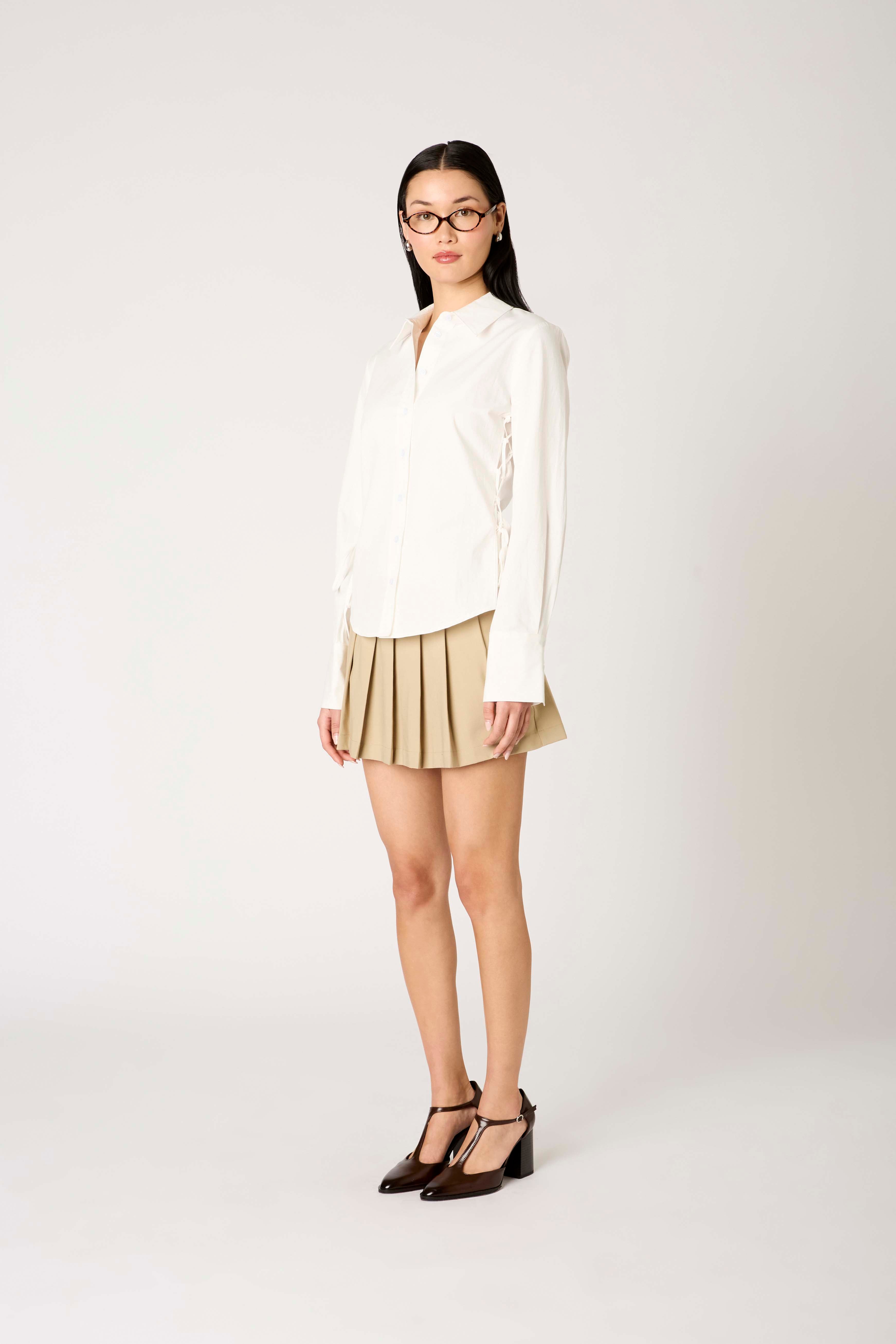 Alara Shirt in white side view