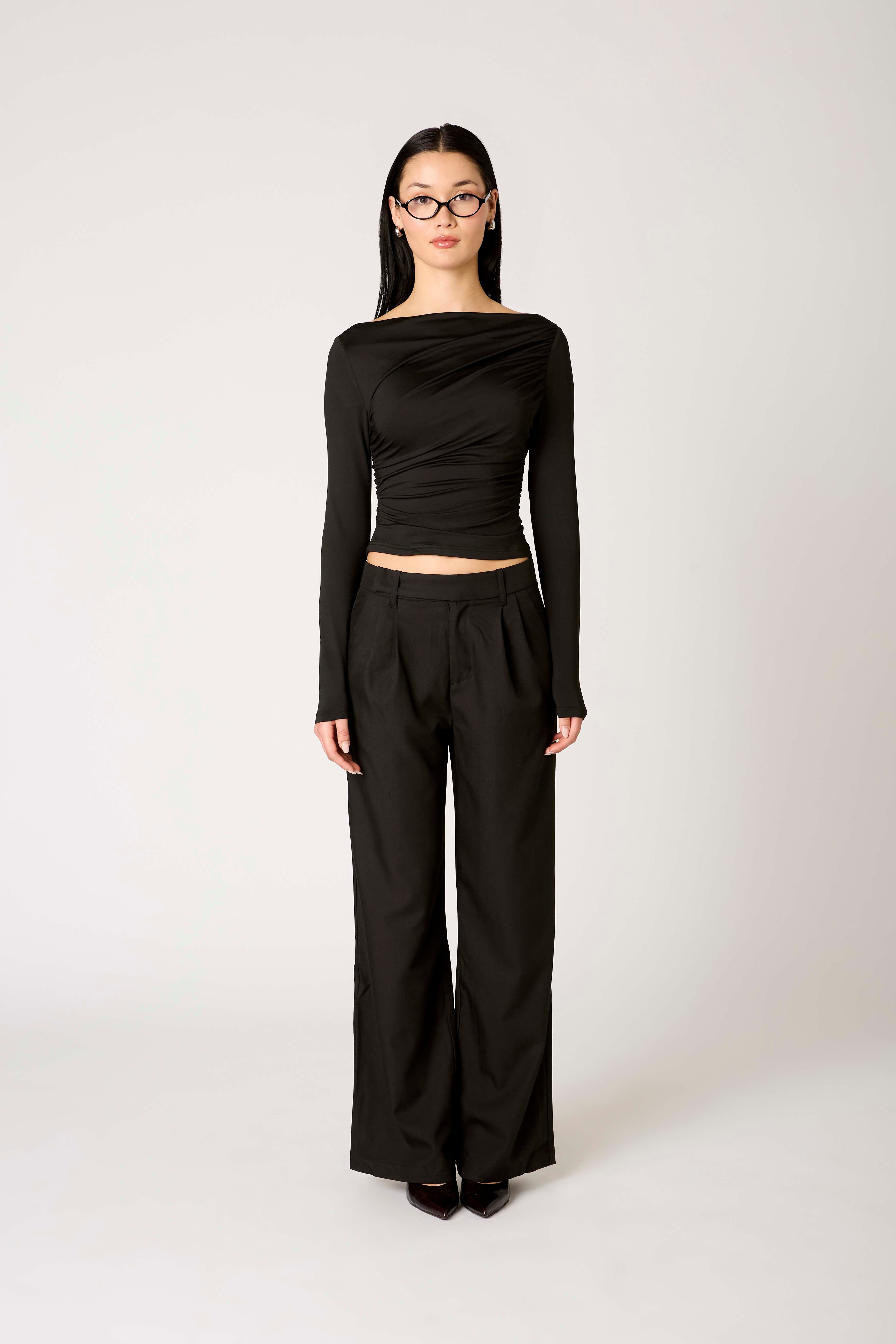 Isabeau Top in black front view
