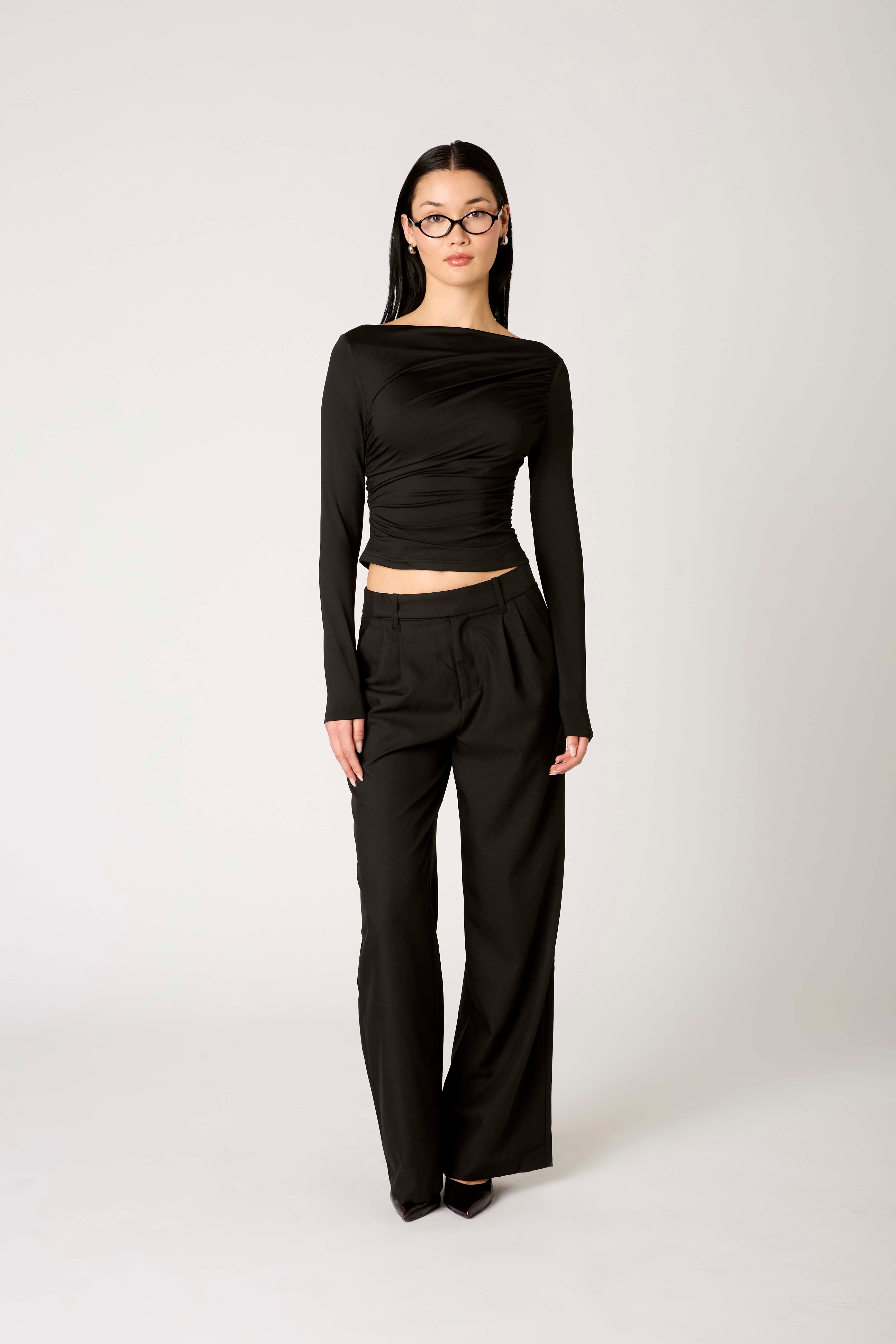 Isabeau Top in black front view