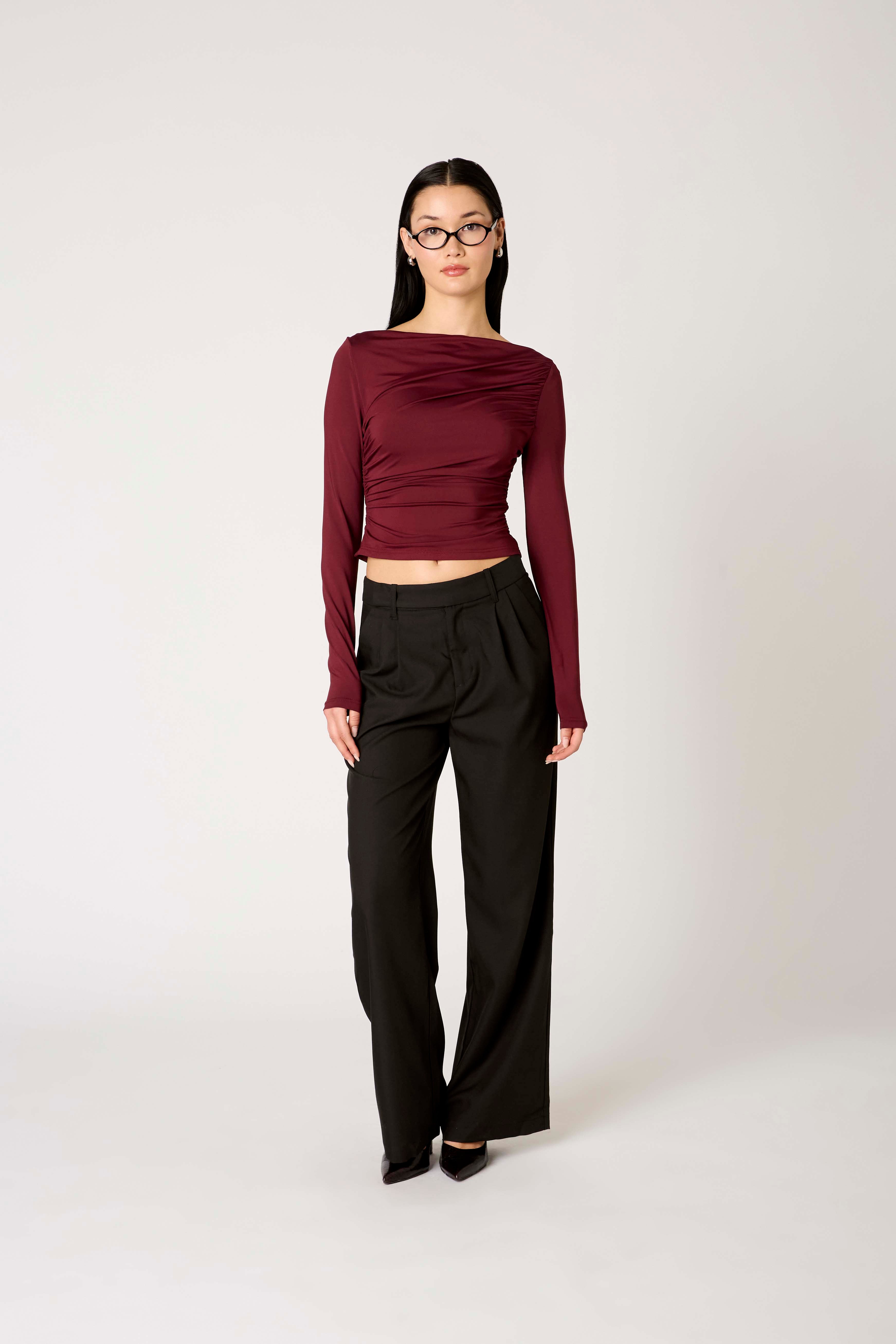 Isabeau Top in chianti front view
