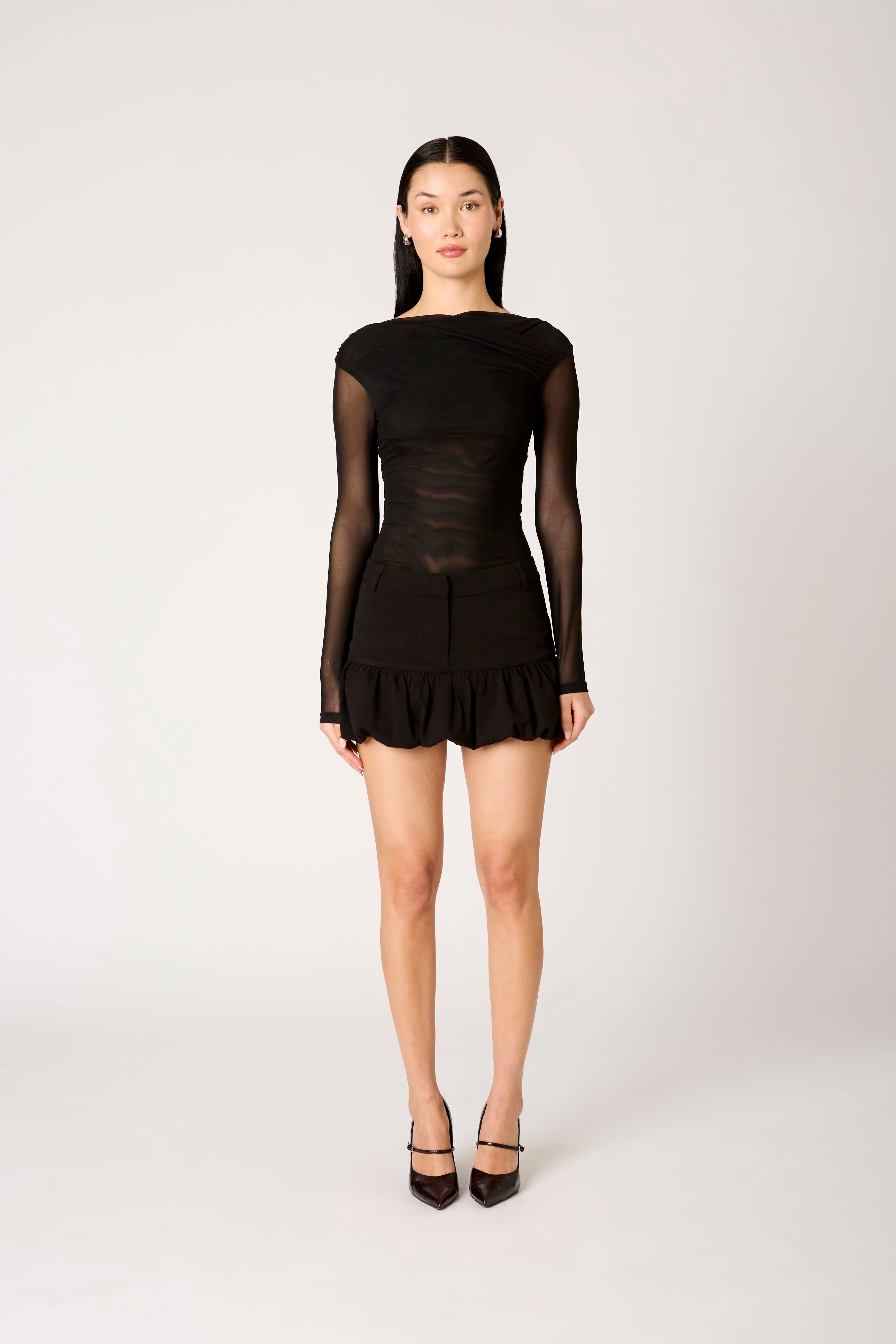 Aria Top in black front view