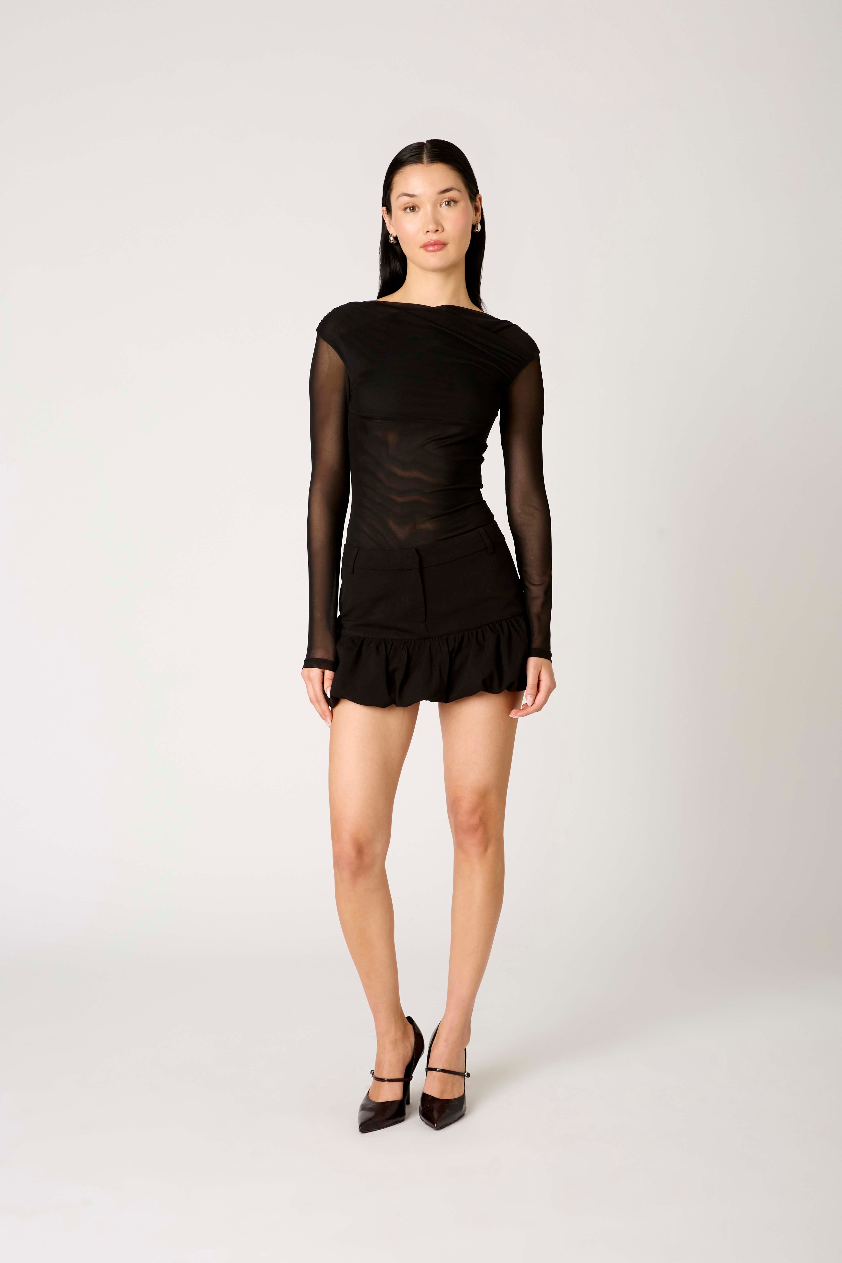 Aria Top in black front view