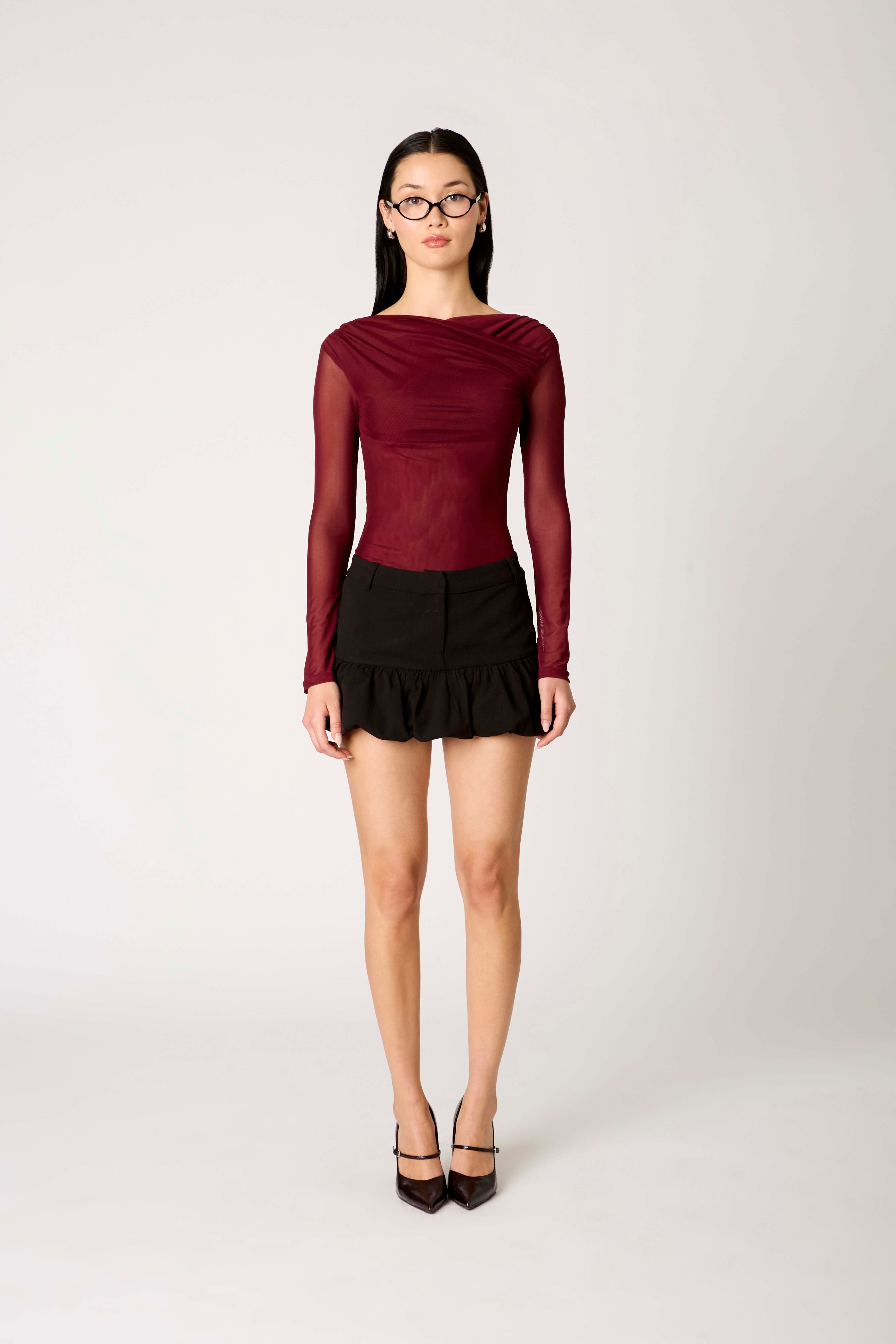 Aria Top in chianti front view