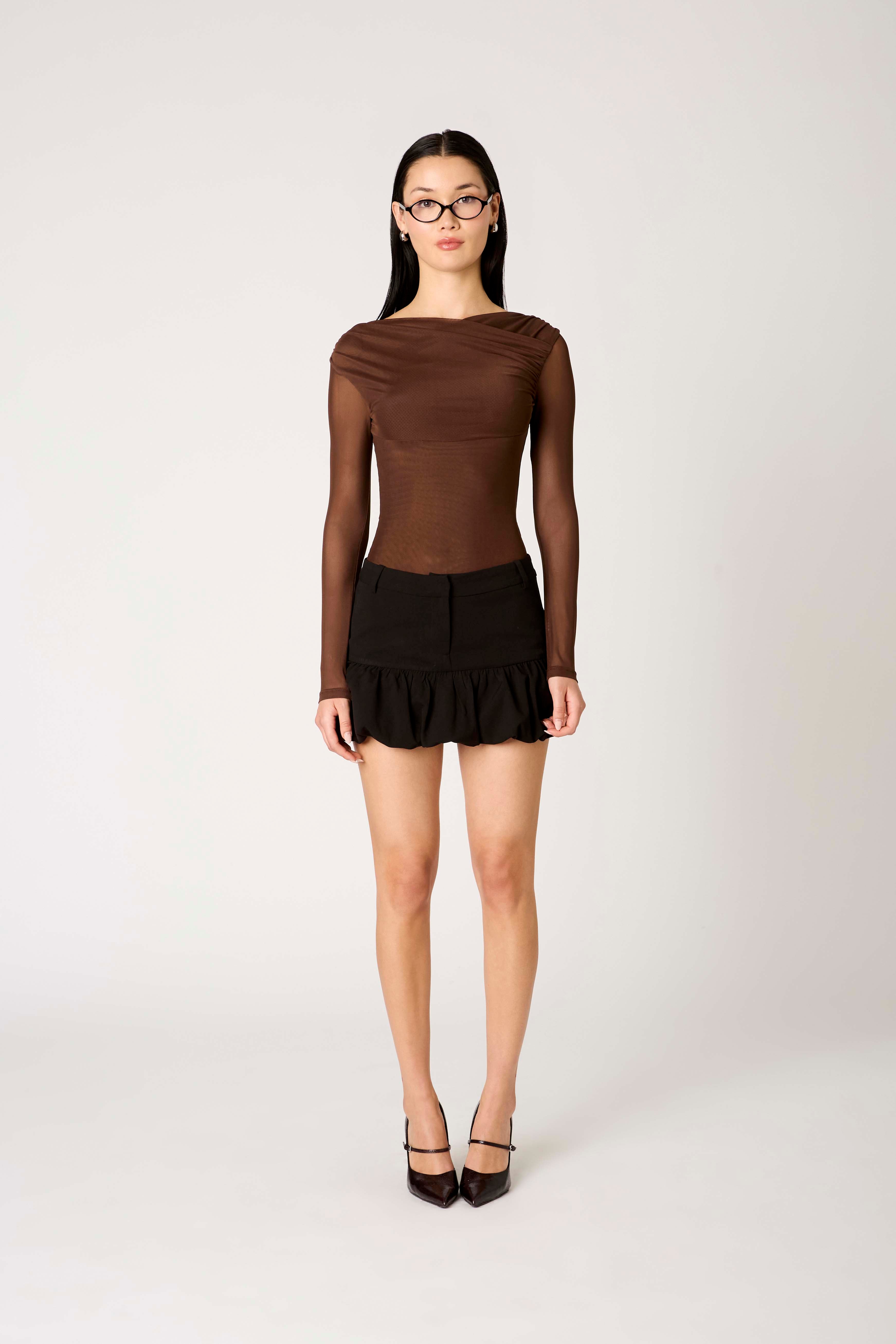 Aria Top in espresso front view