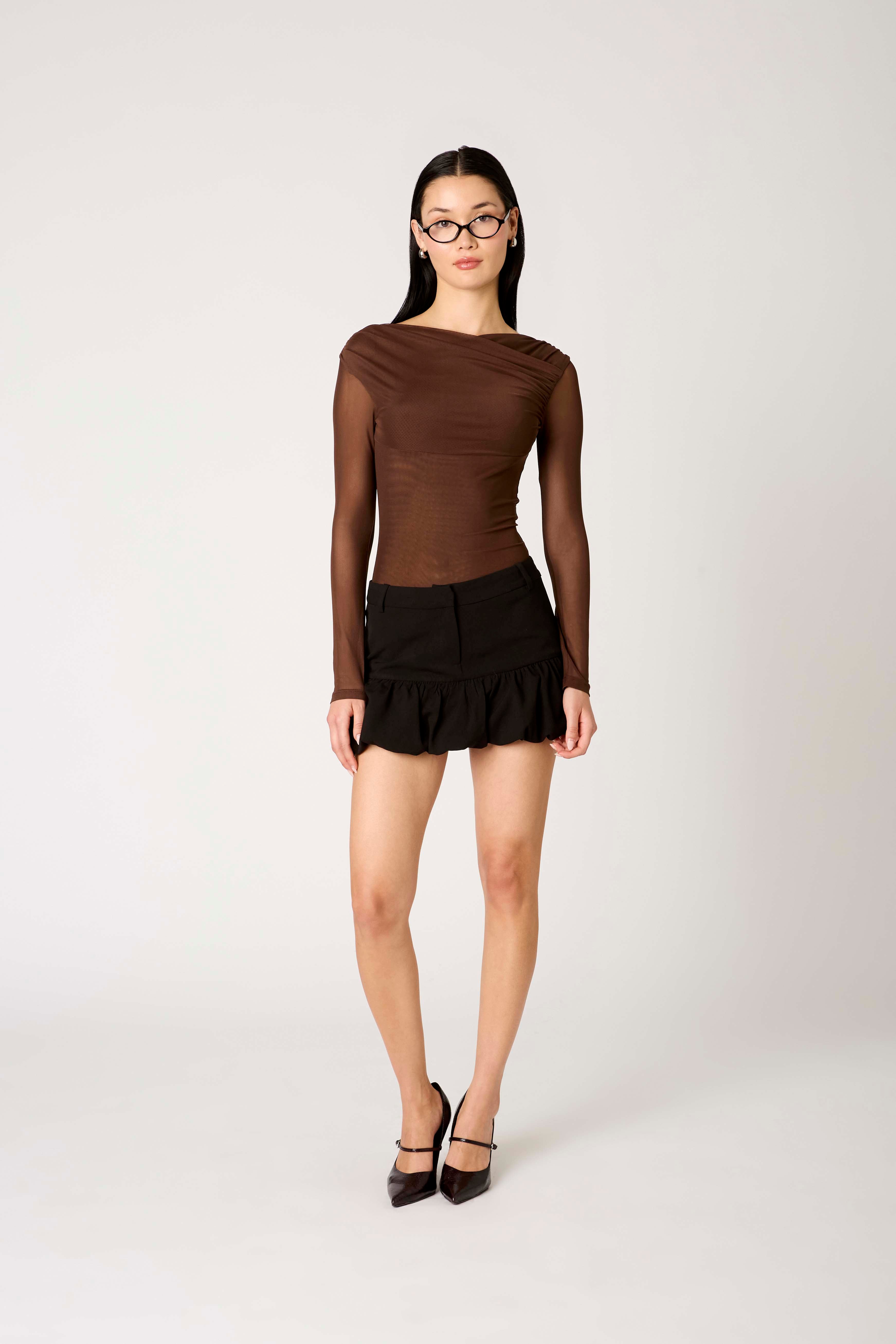 Aria Top in espresso front view