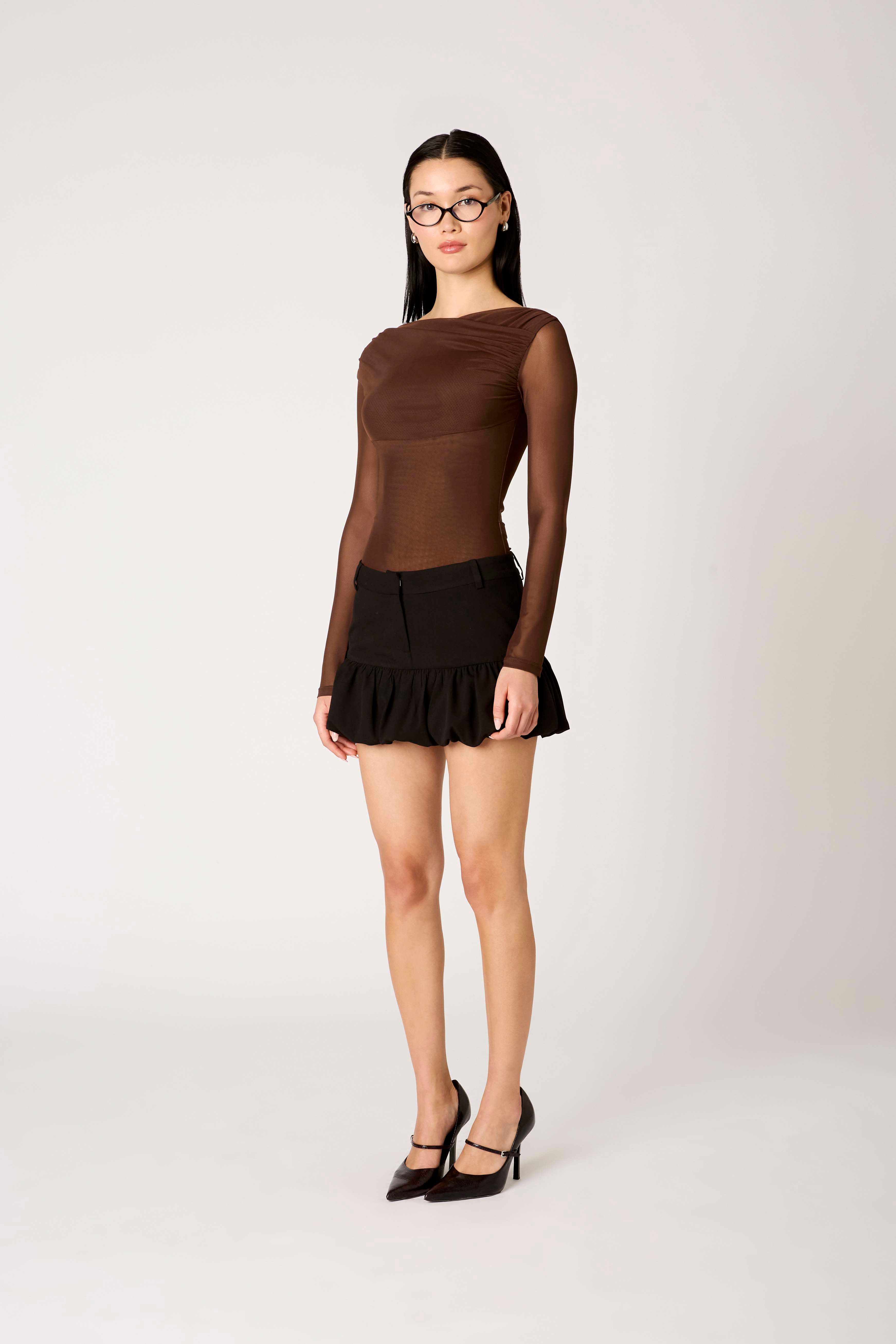 Aria Top in espresso side view