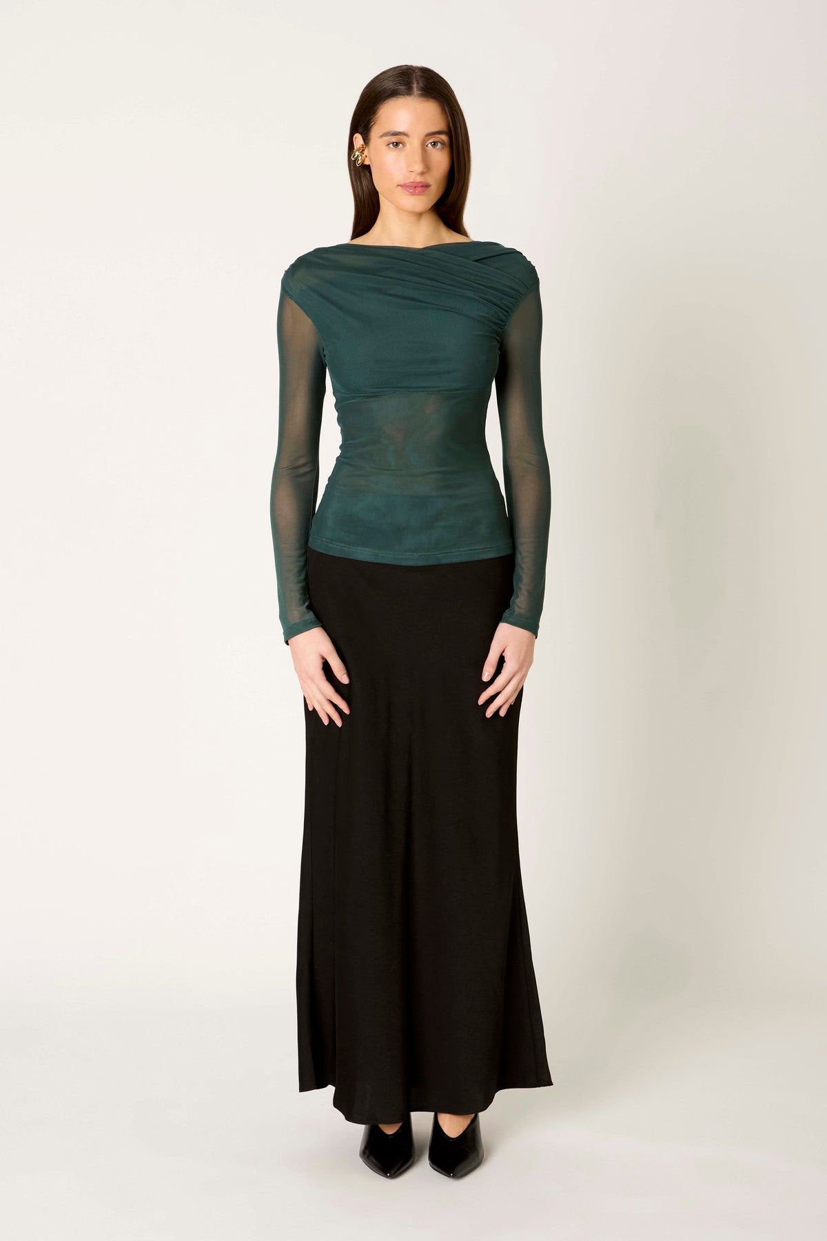 Aria Top in hunter front view