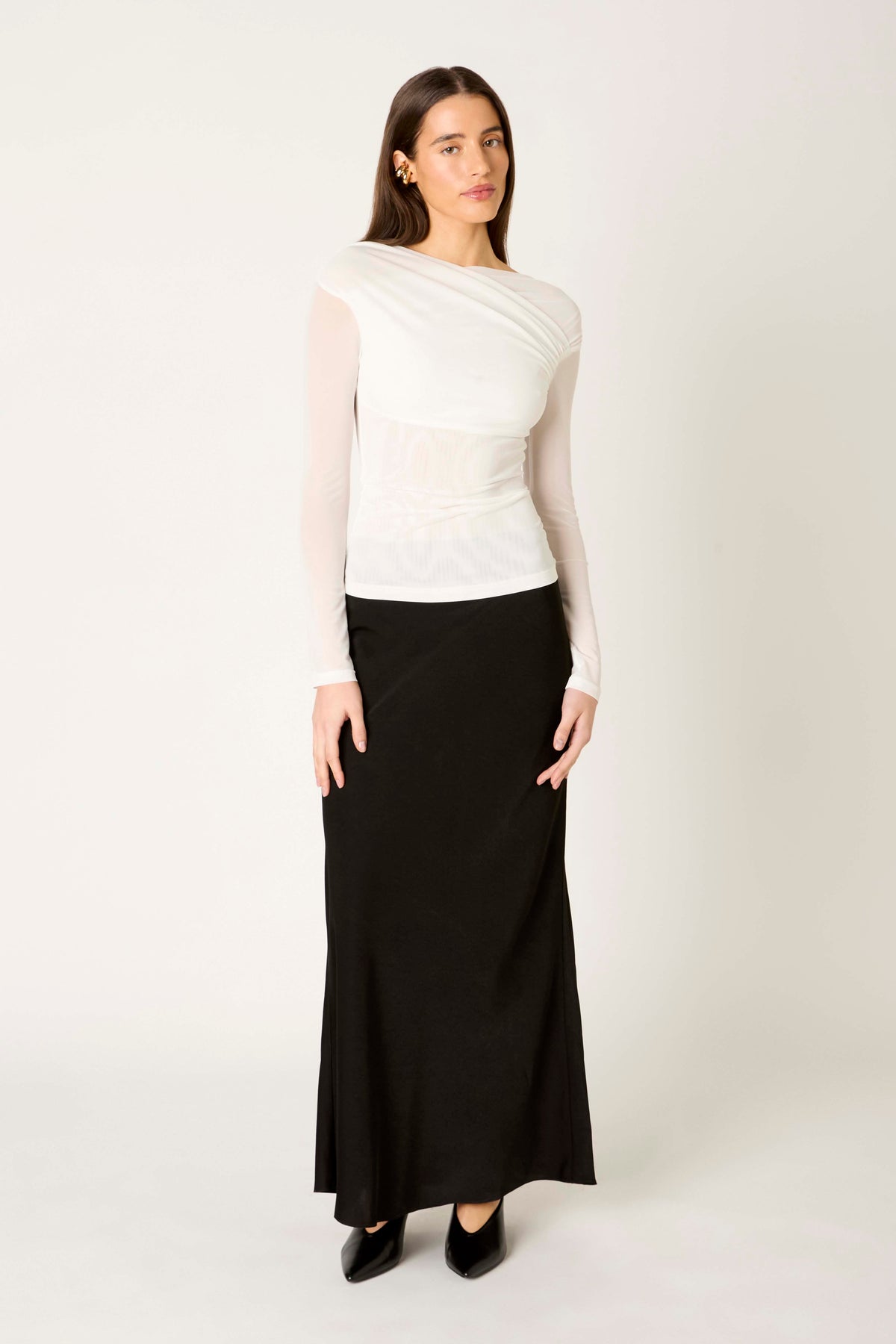 Aria Top in white front view
