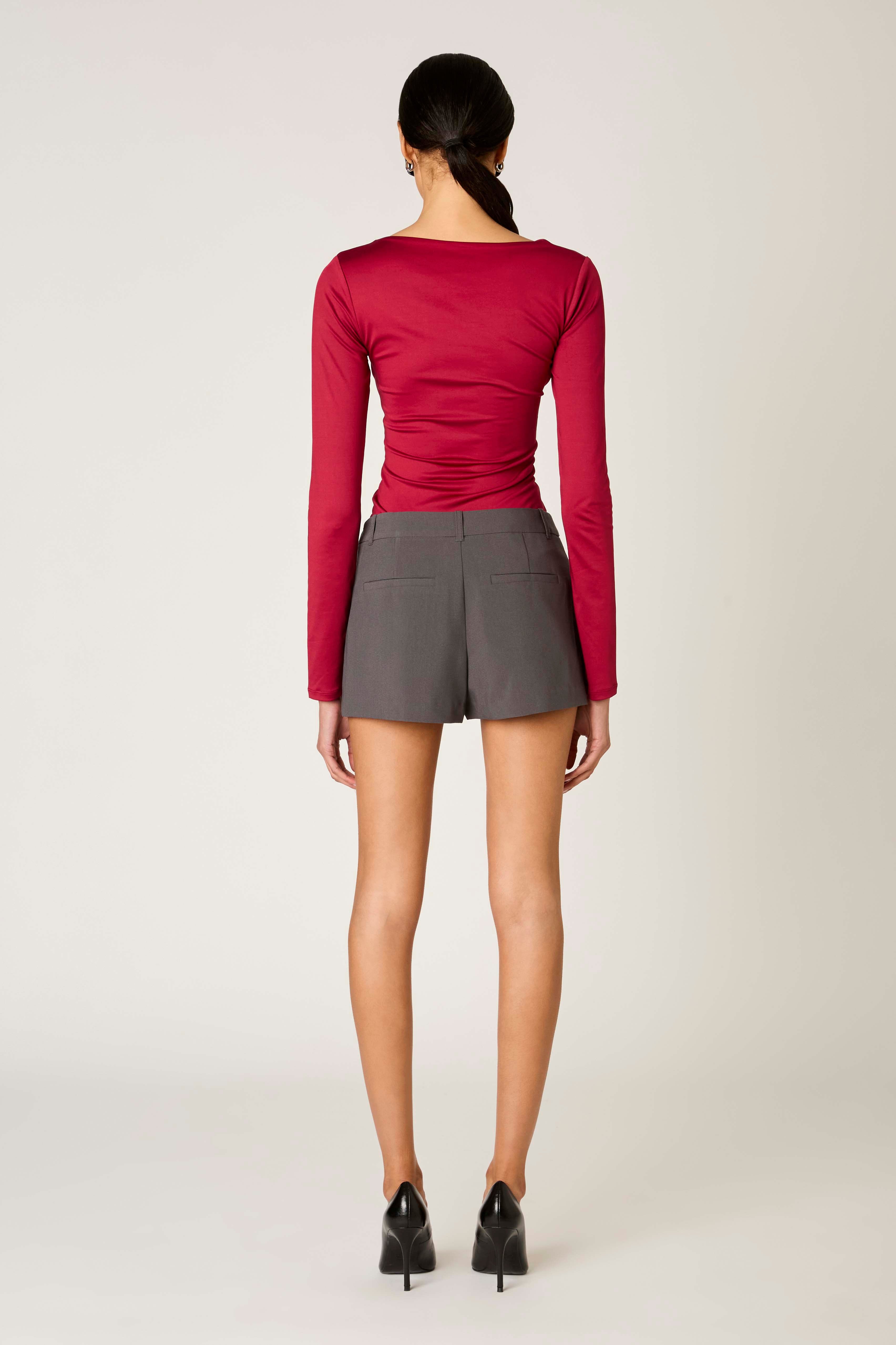 San Vicente Top in cranberry back view 