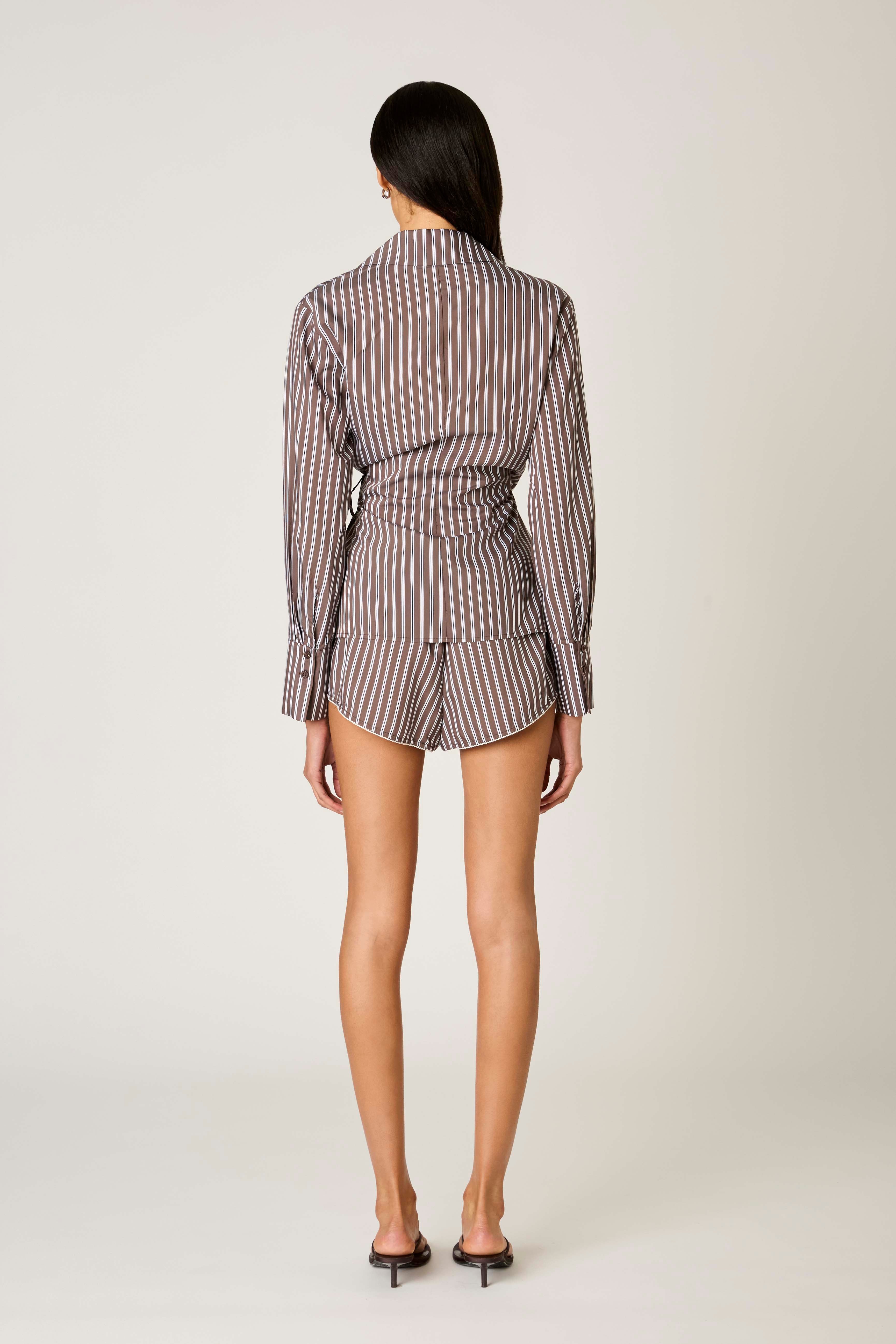 Eliska Shirt in coffee back view 