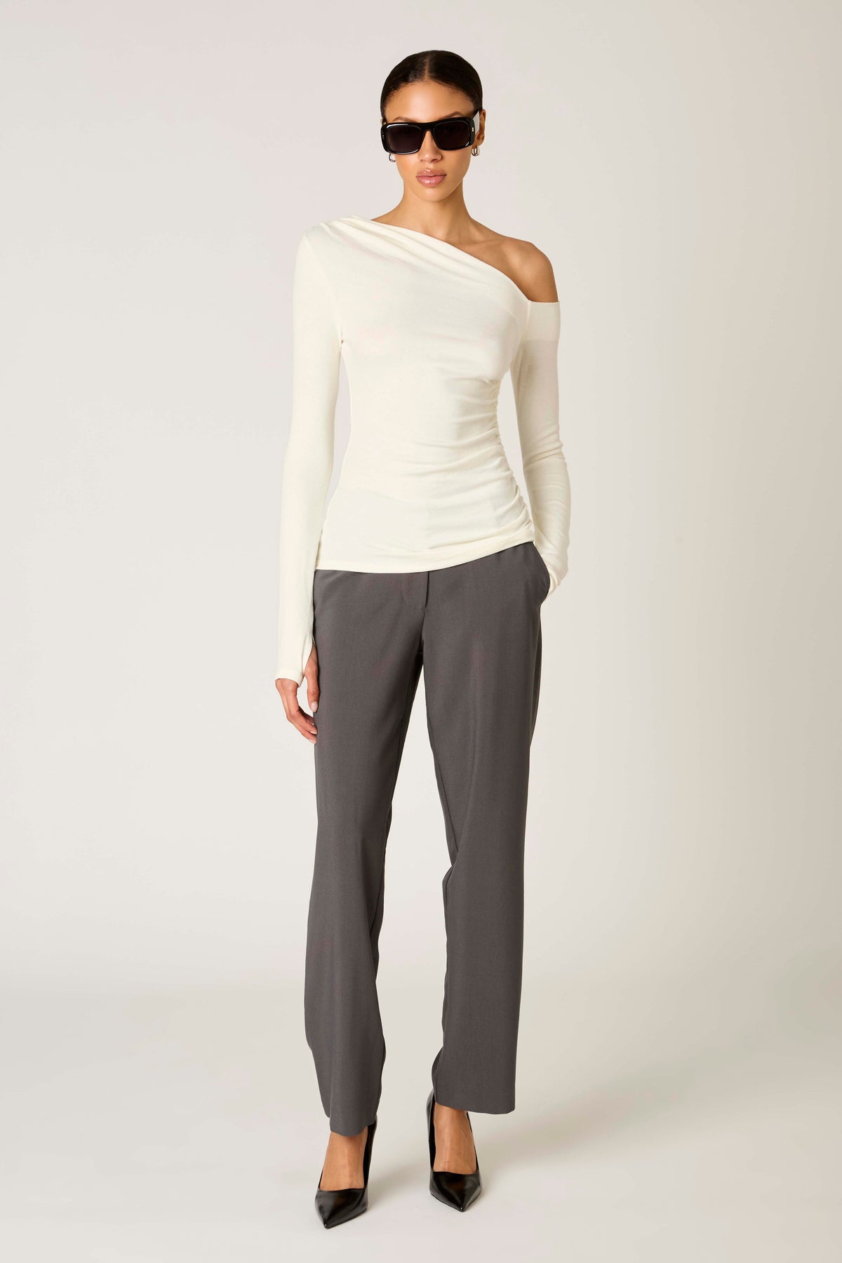 Cleo Top in ivory front view