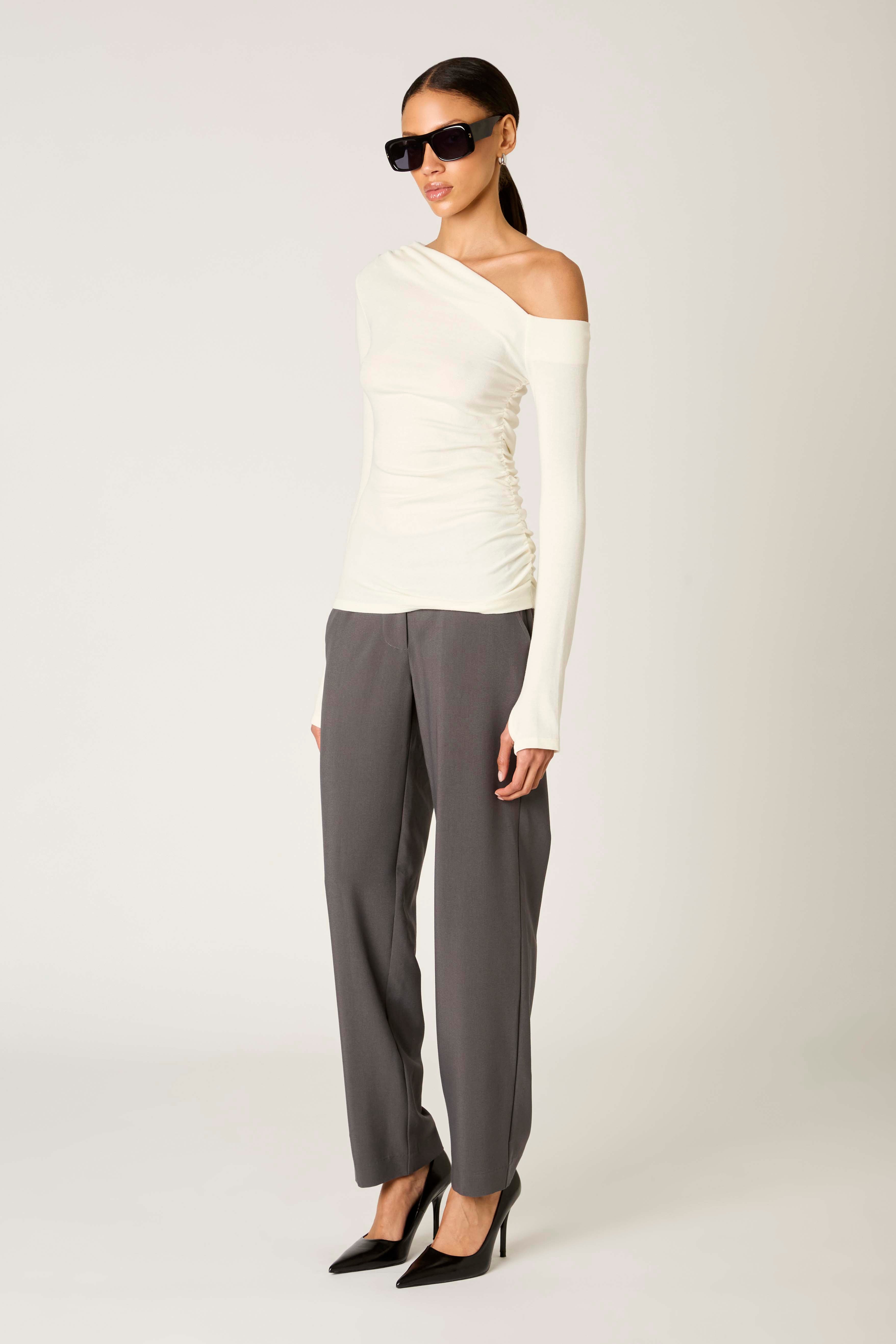 Cleo Top in ivory side view