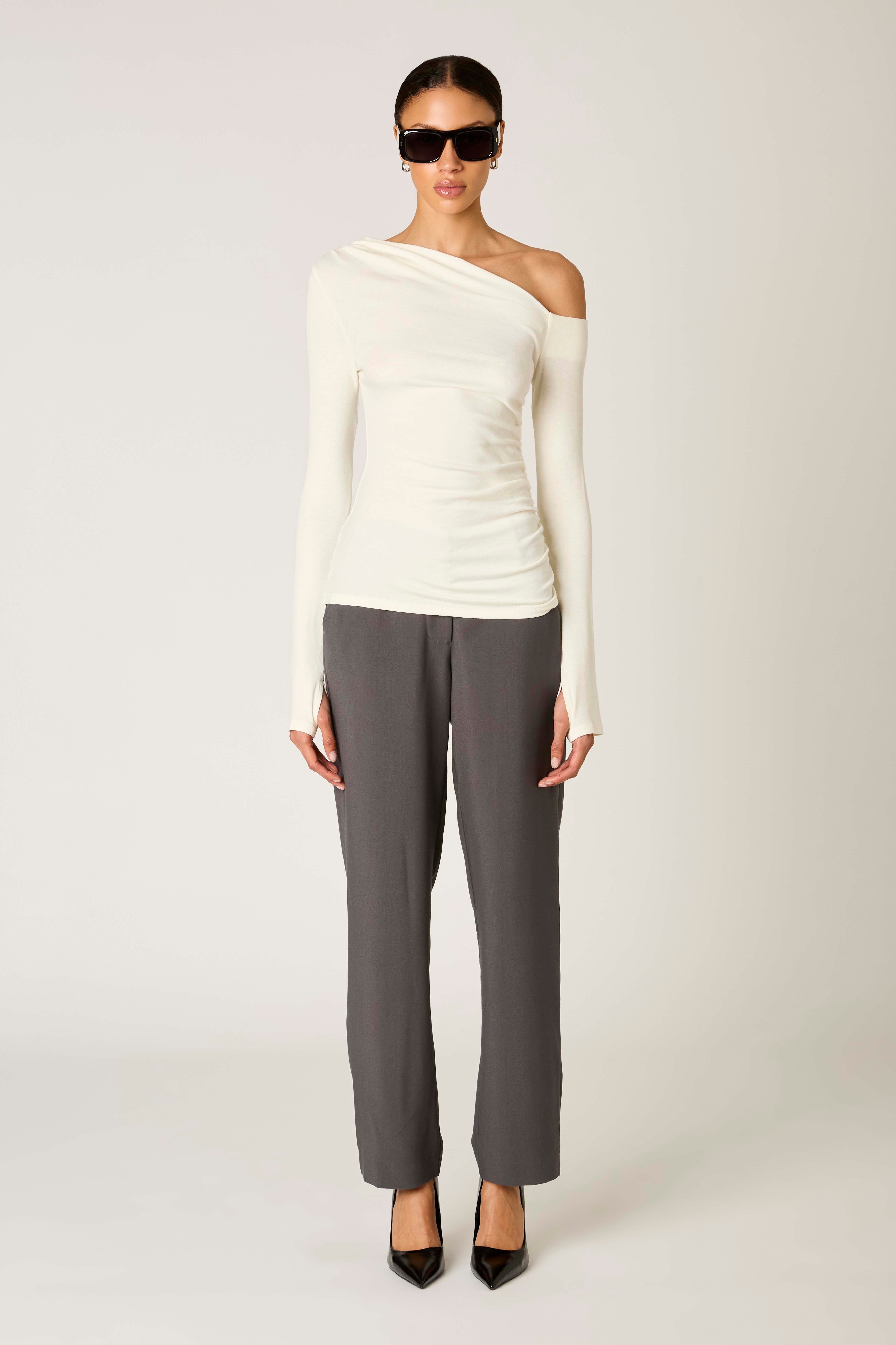 Cleo Top in ivory front view