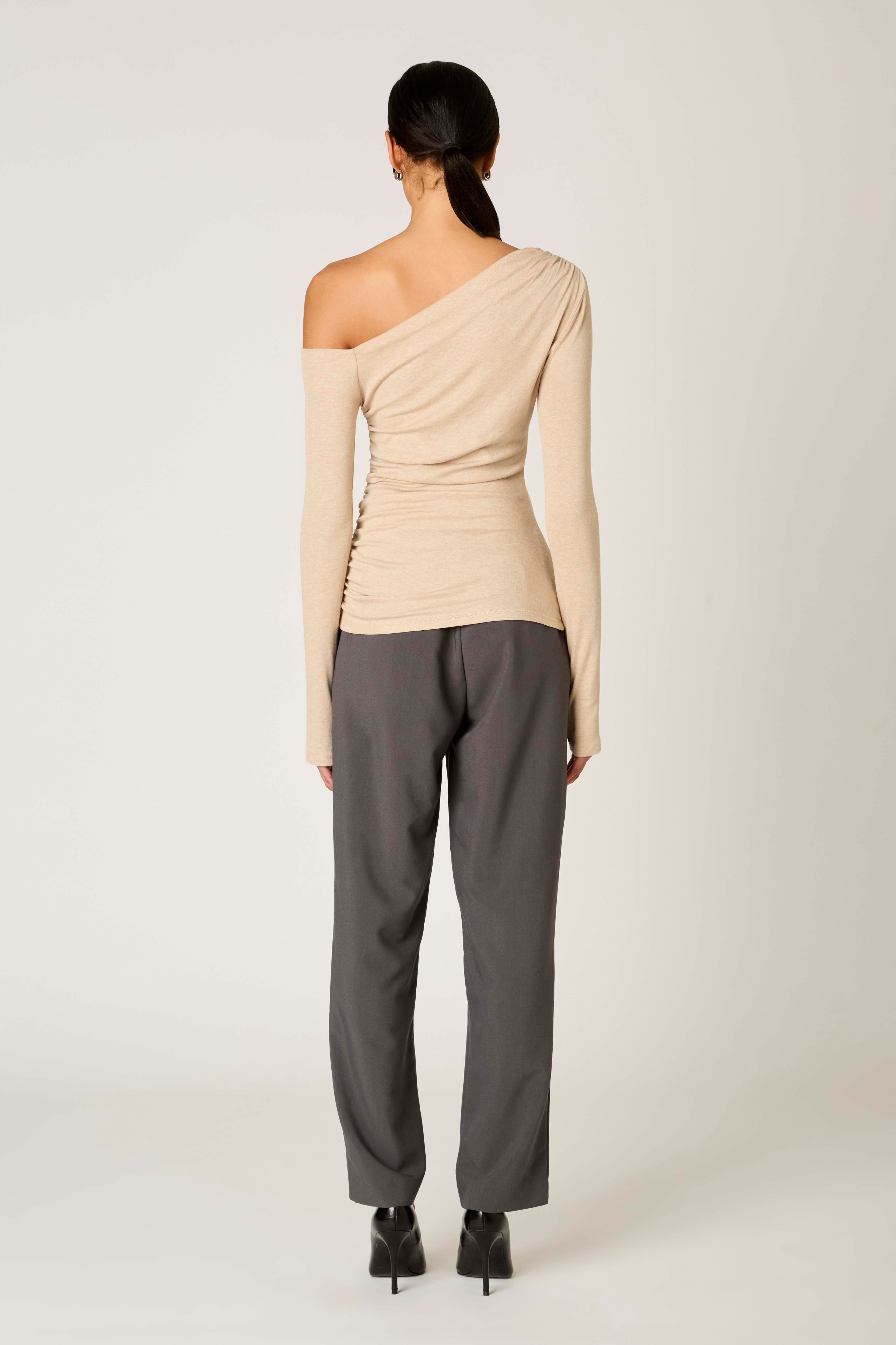 Cleo Top in oatmeal back view