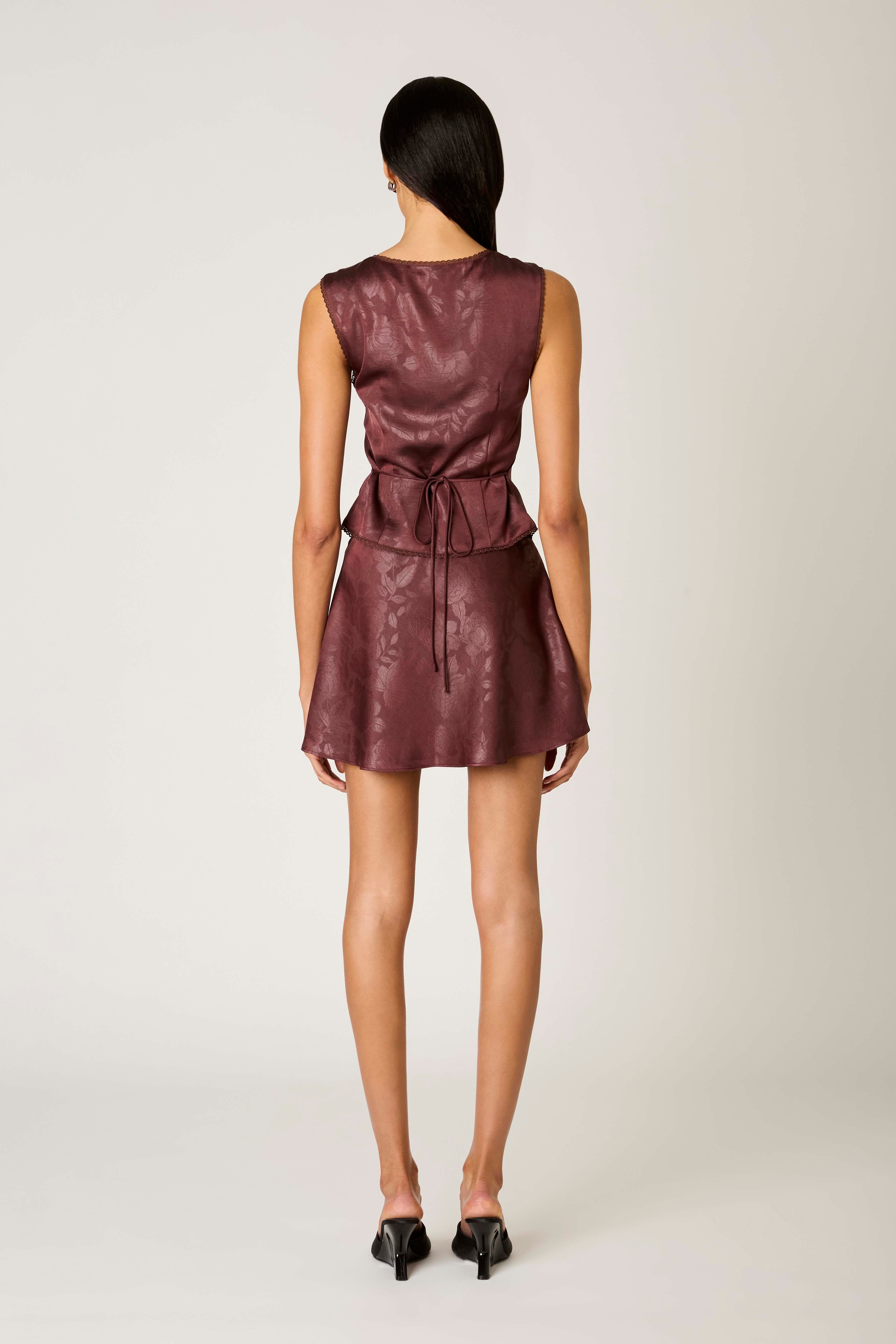 Vineland Top in oxblood back view