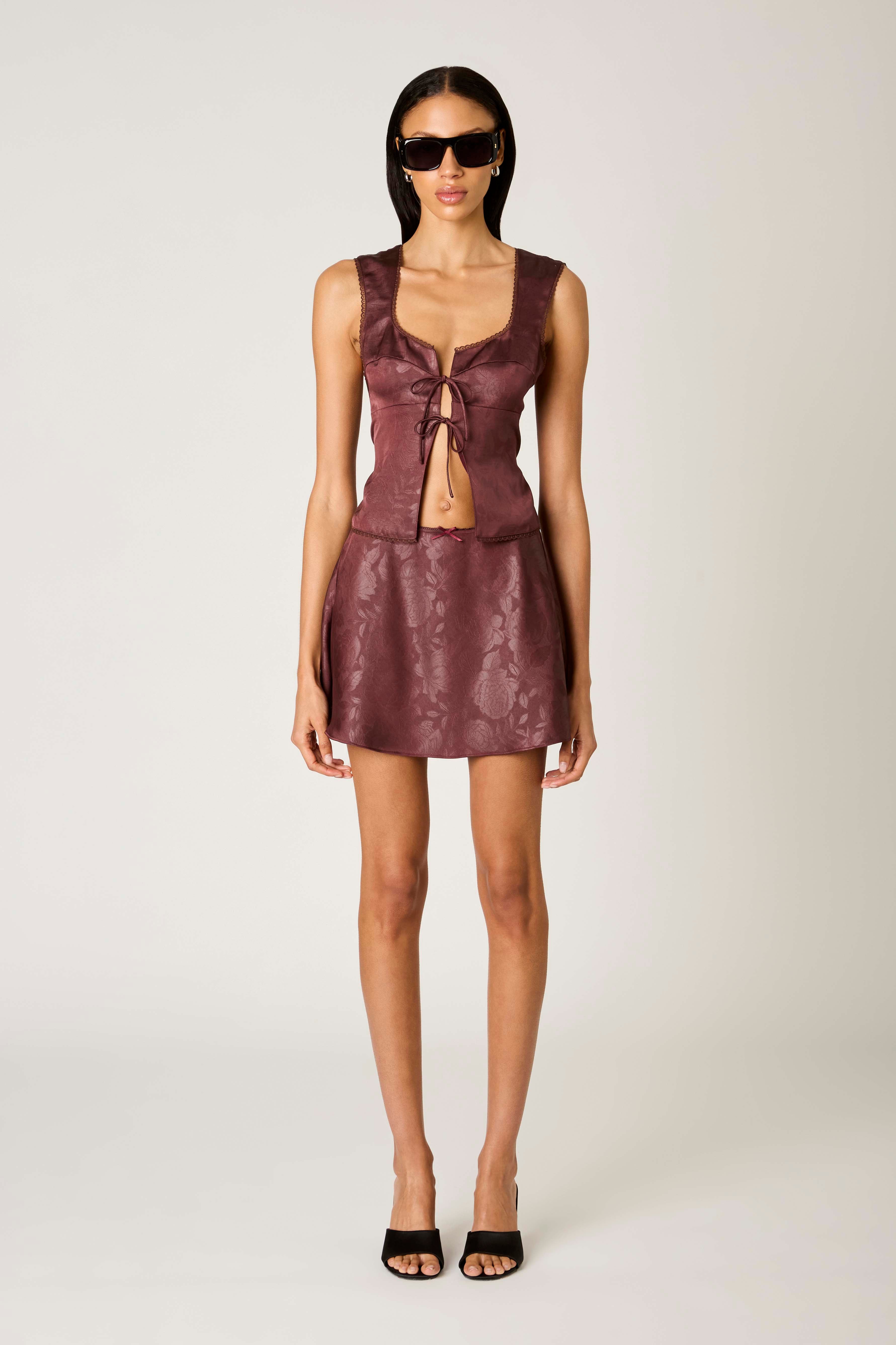 Vineland Top in oxblood front view