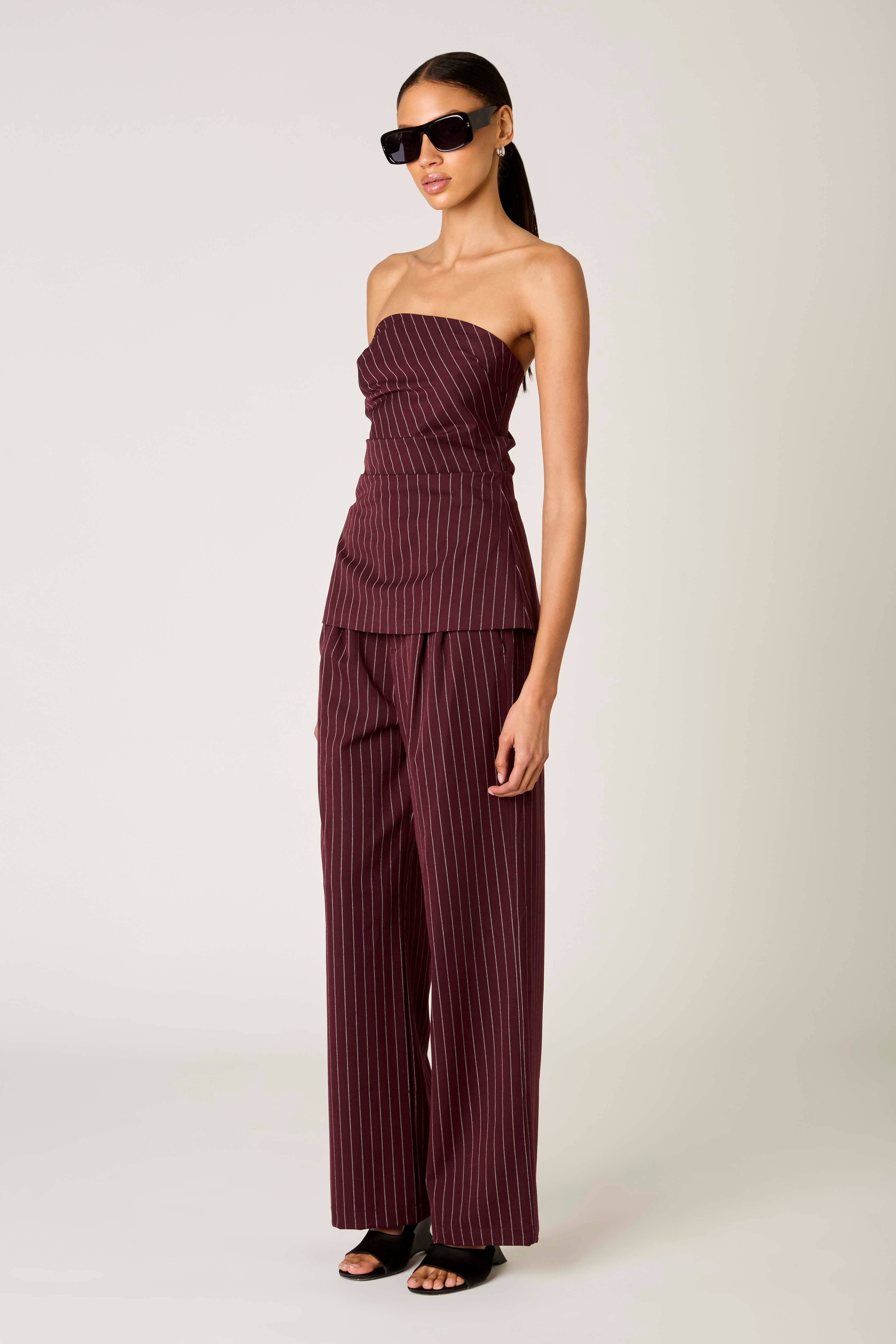 Lankershim Top in oxblood side view