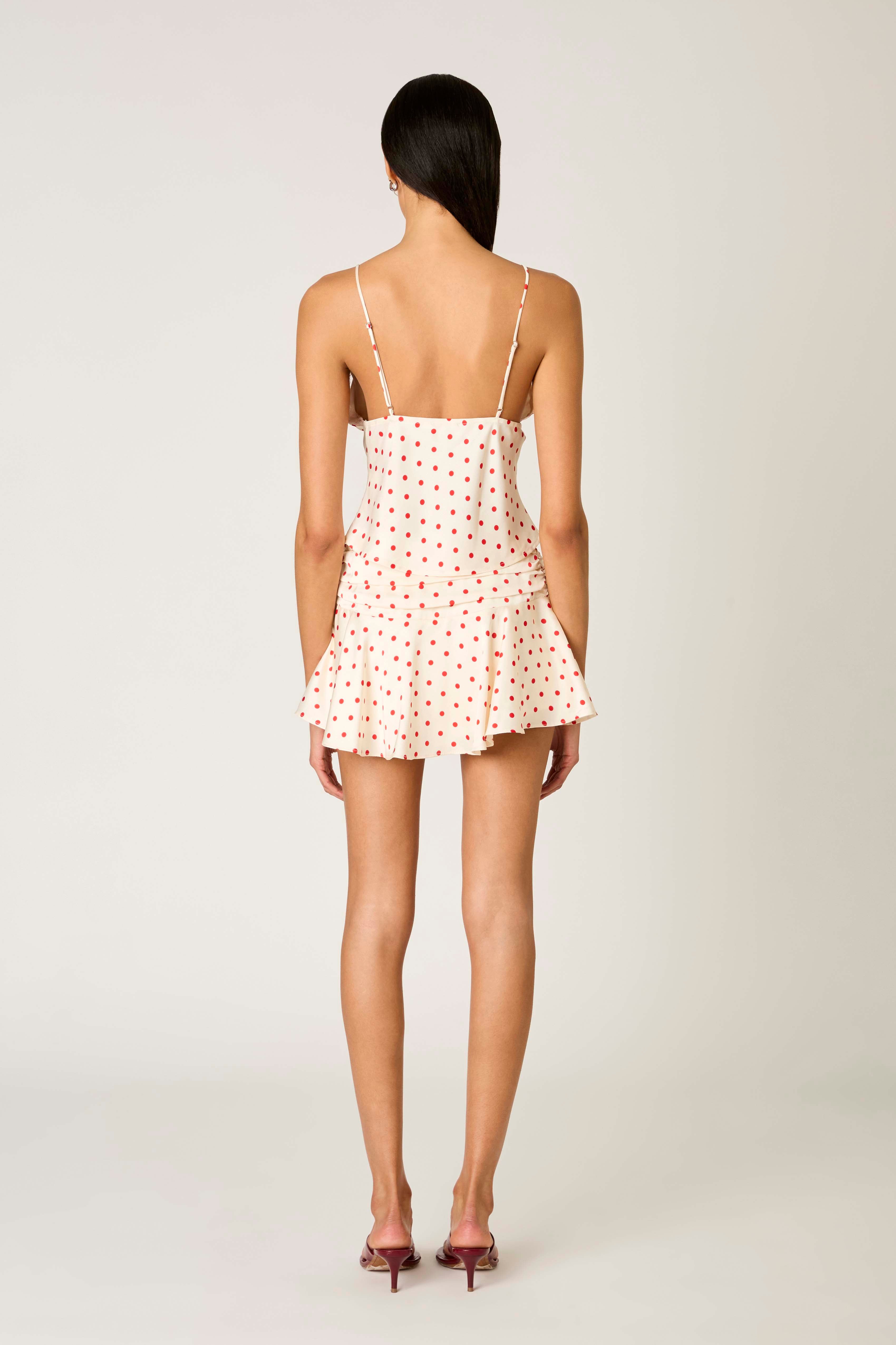 Tujunga Top in ivory/cherry back view