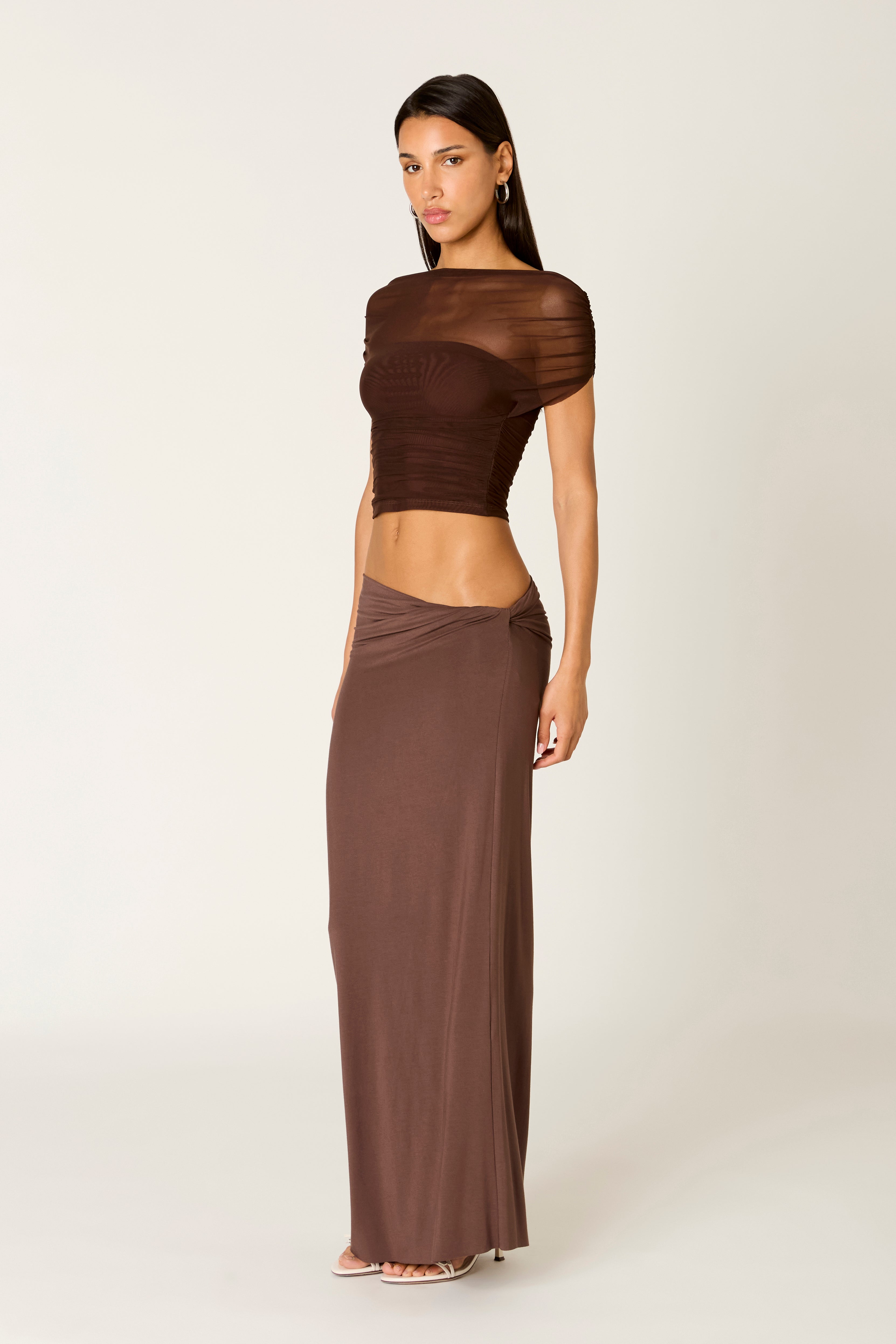 Yale Top in chocolate side view