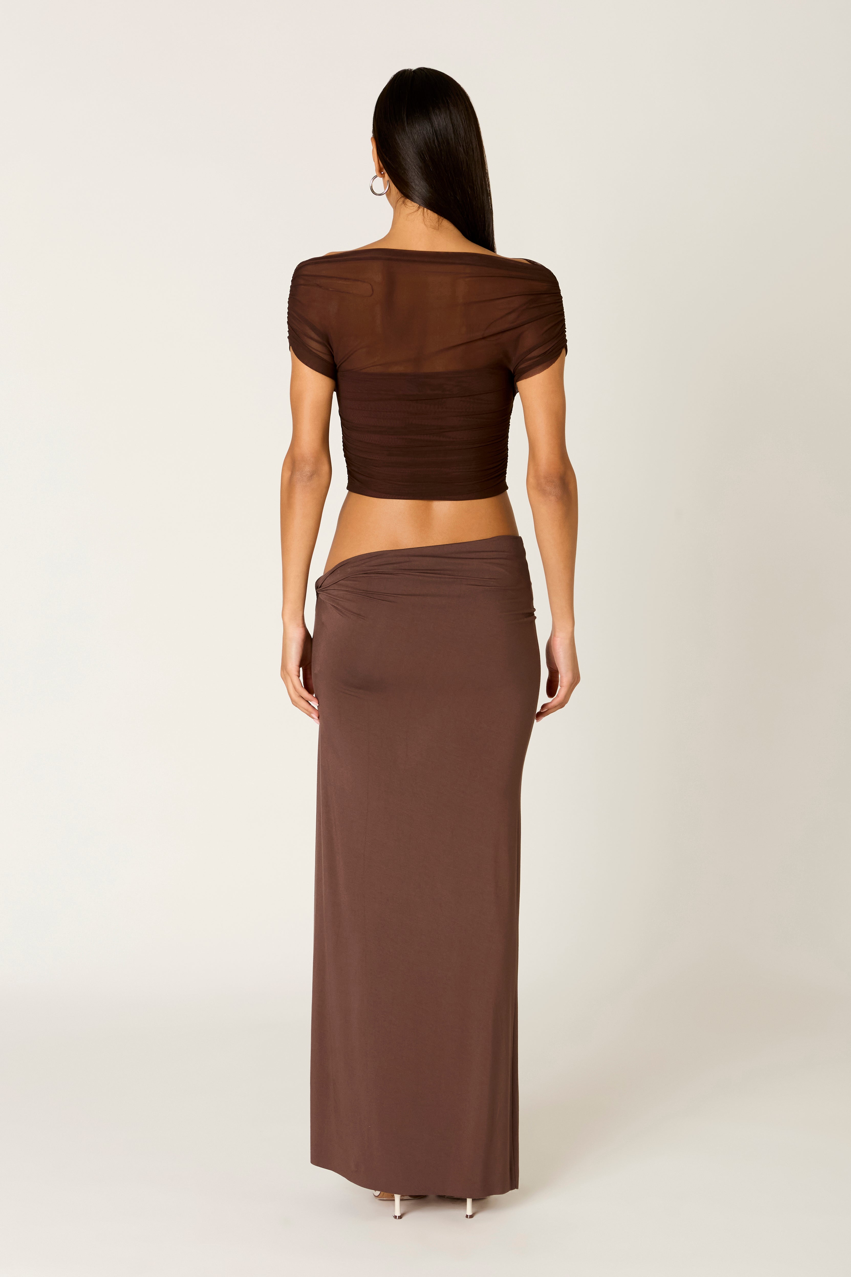 Yale Top in chocolate back view
