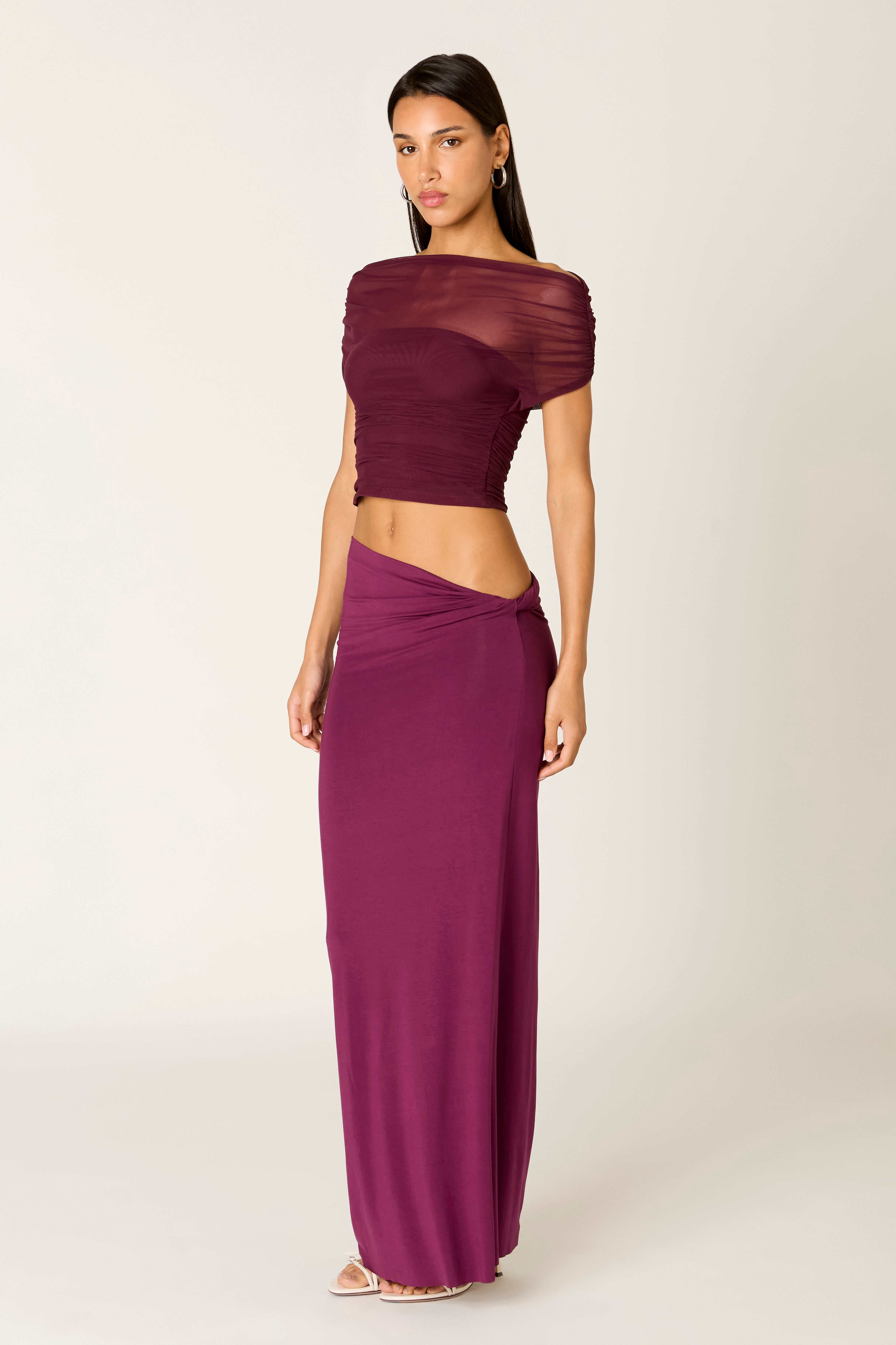 Yale Top in plum side view