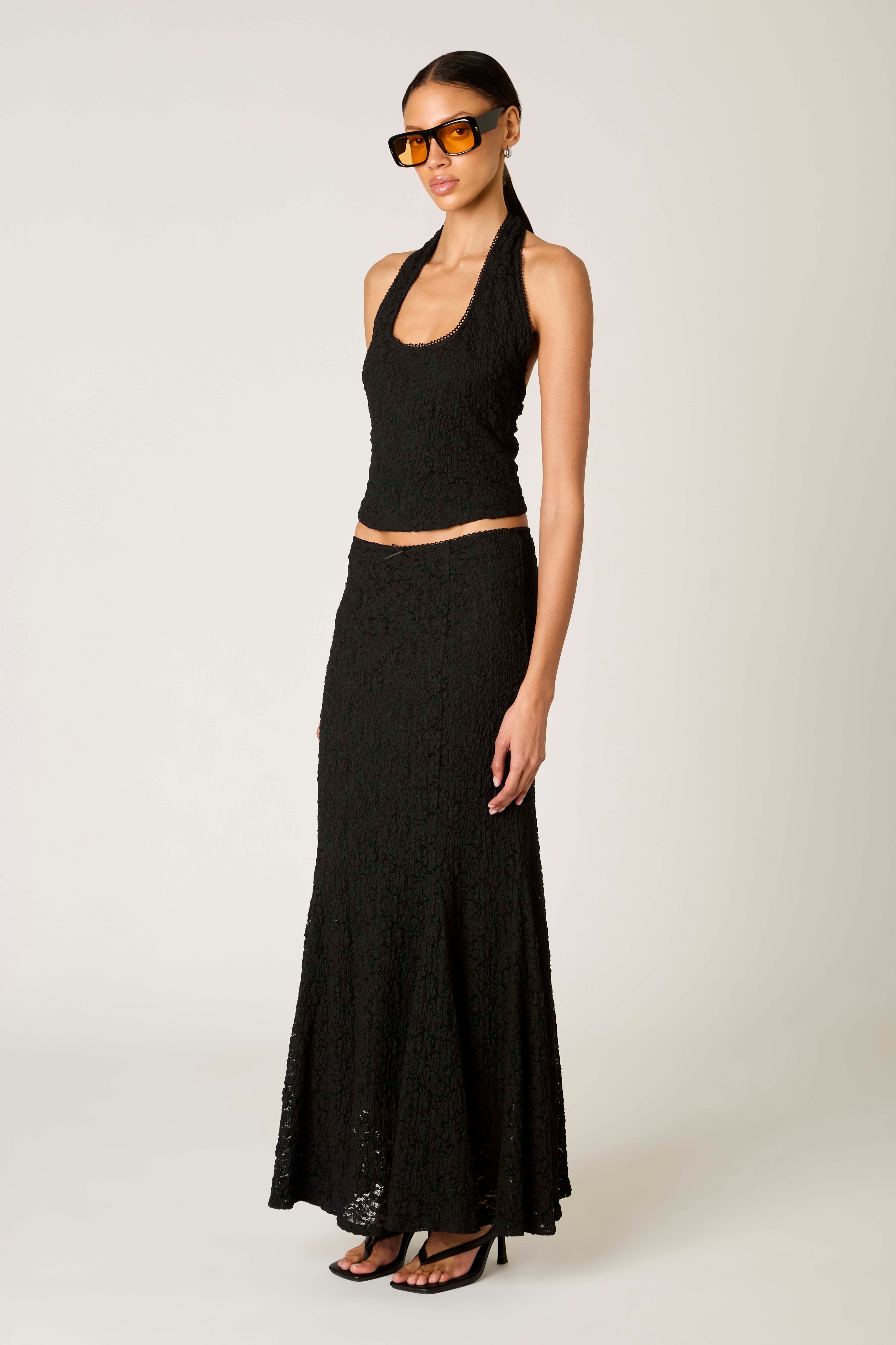 Olive Top in black side view