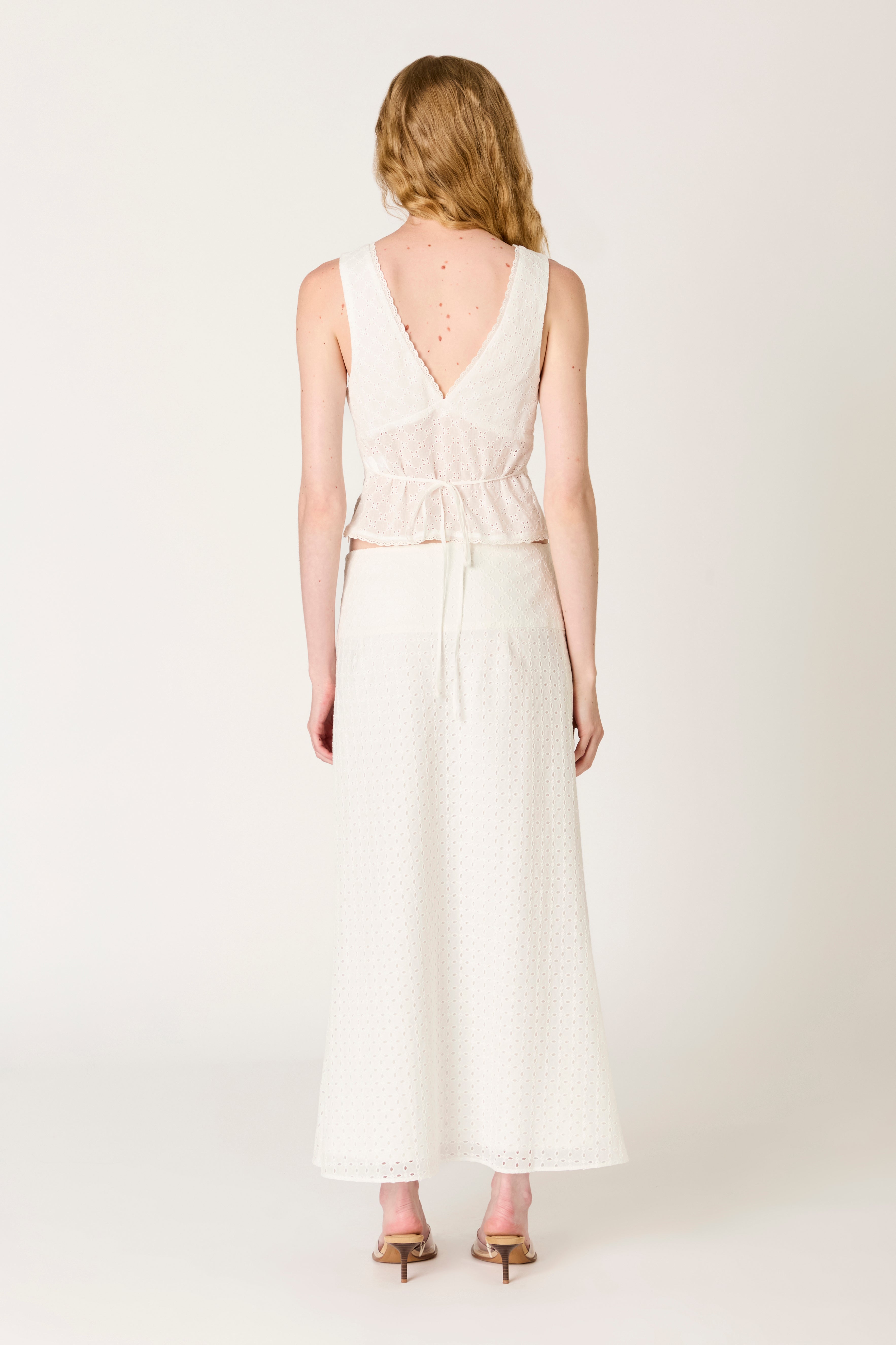 Esmeralda Top in white back view