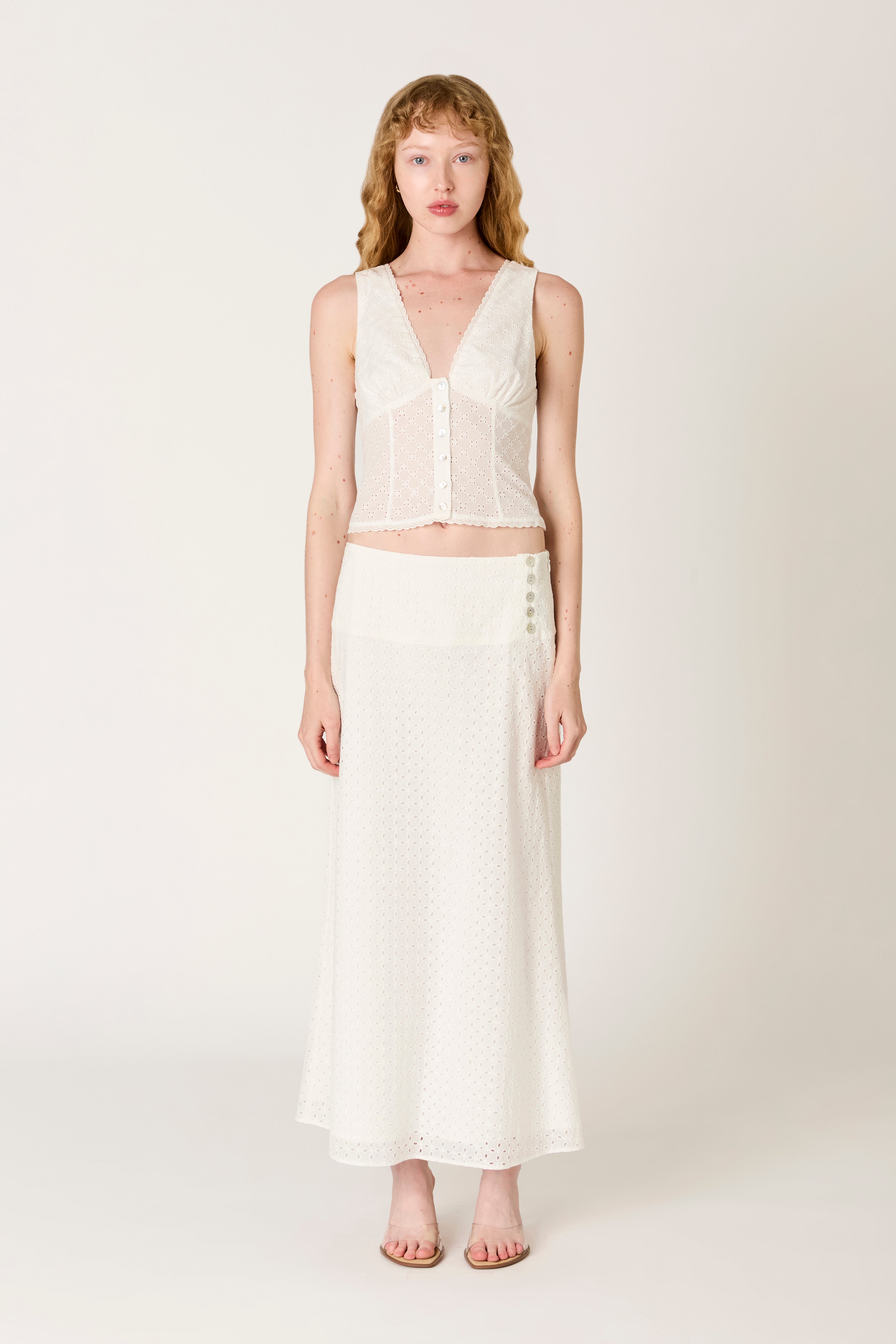 Esmeralda Top in white front view