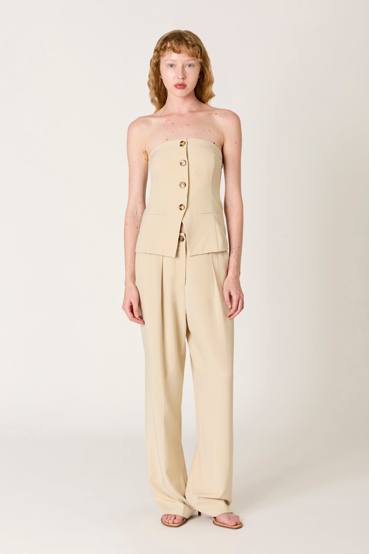Grainge Top in sand front view