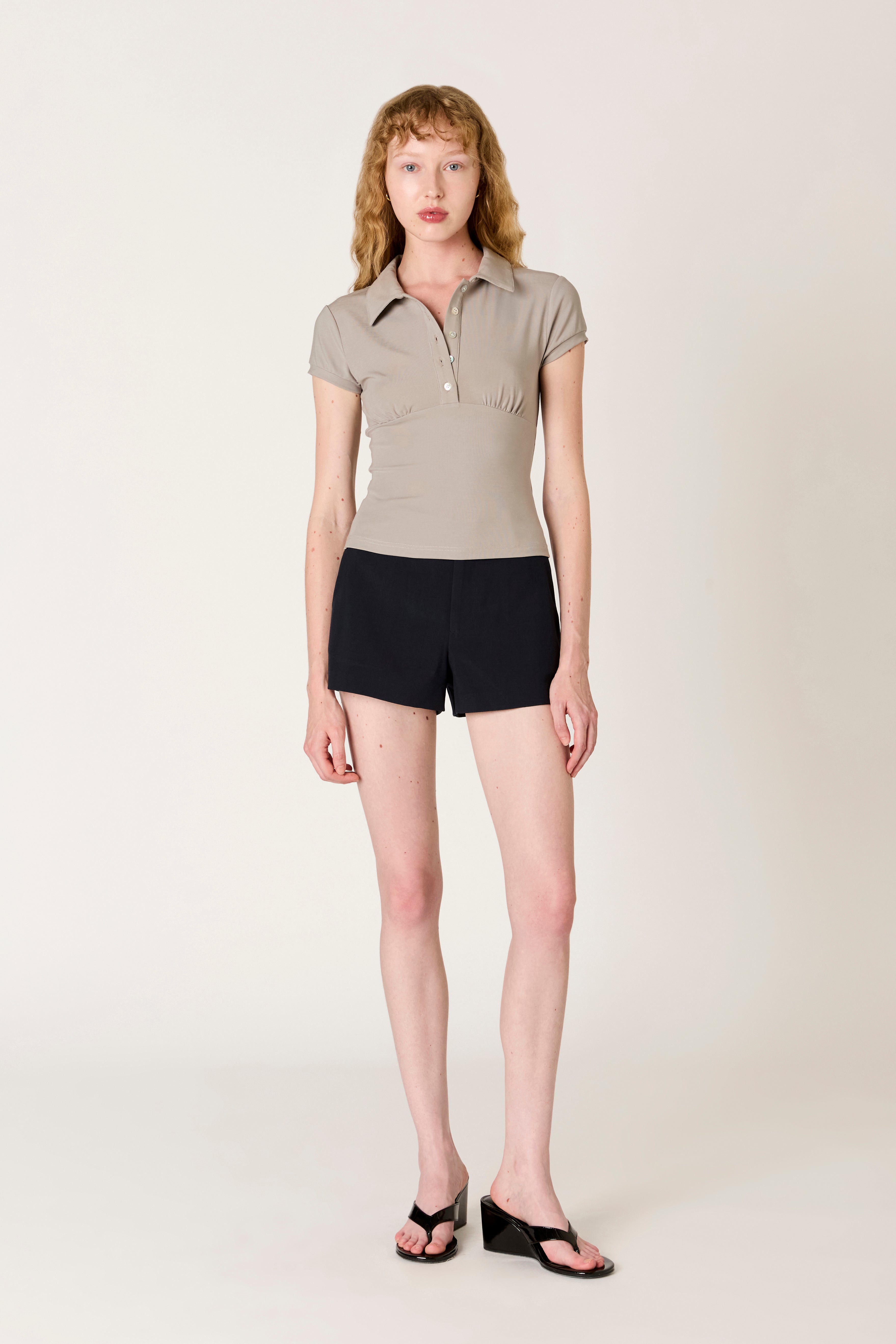 Quinn Top in grey front view