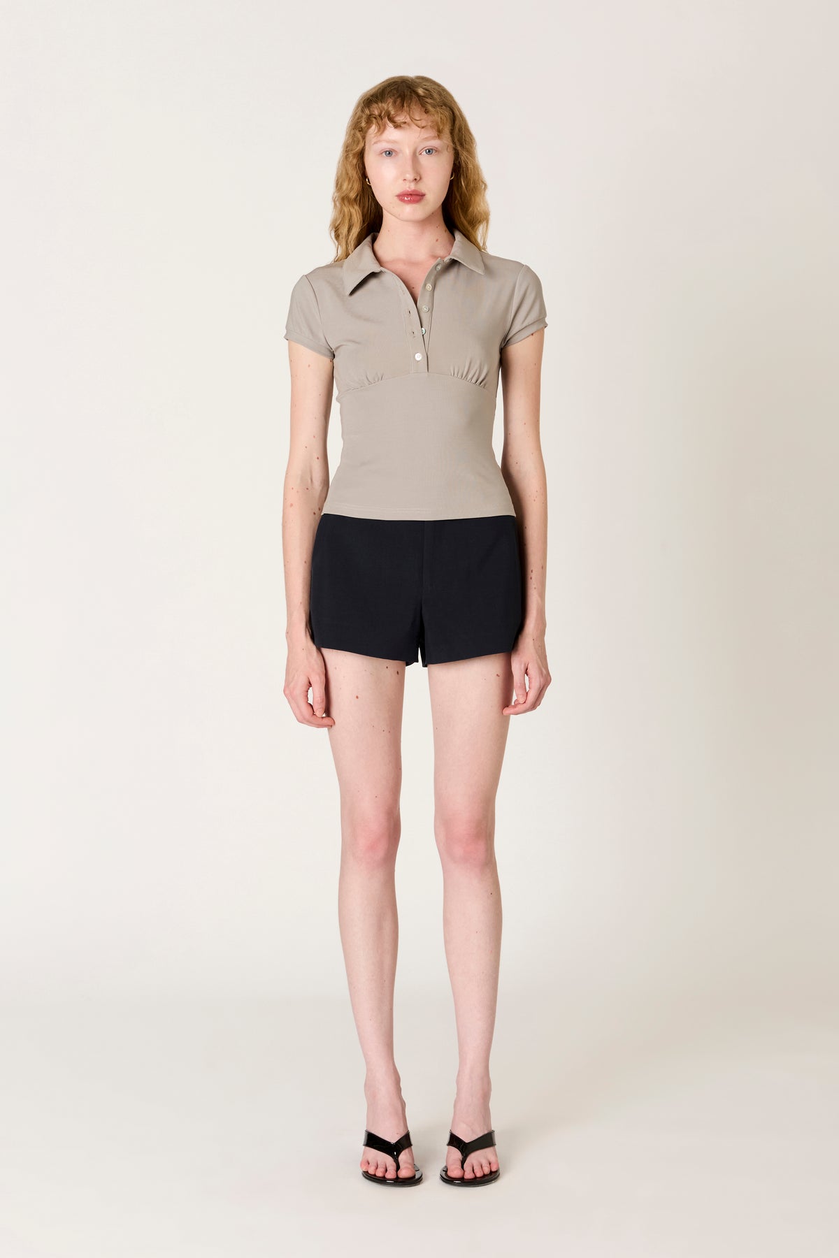 Quinn Top in grey front view