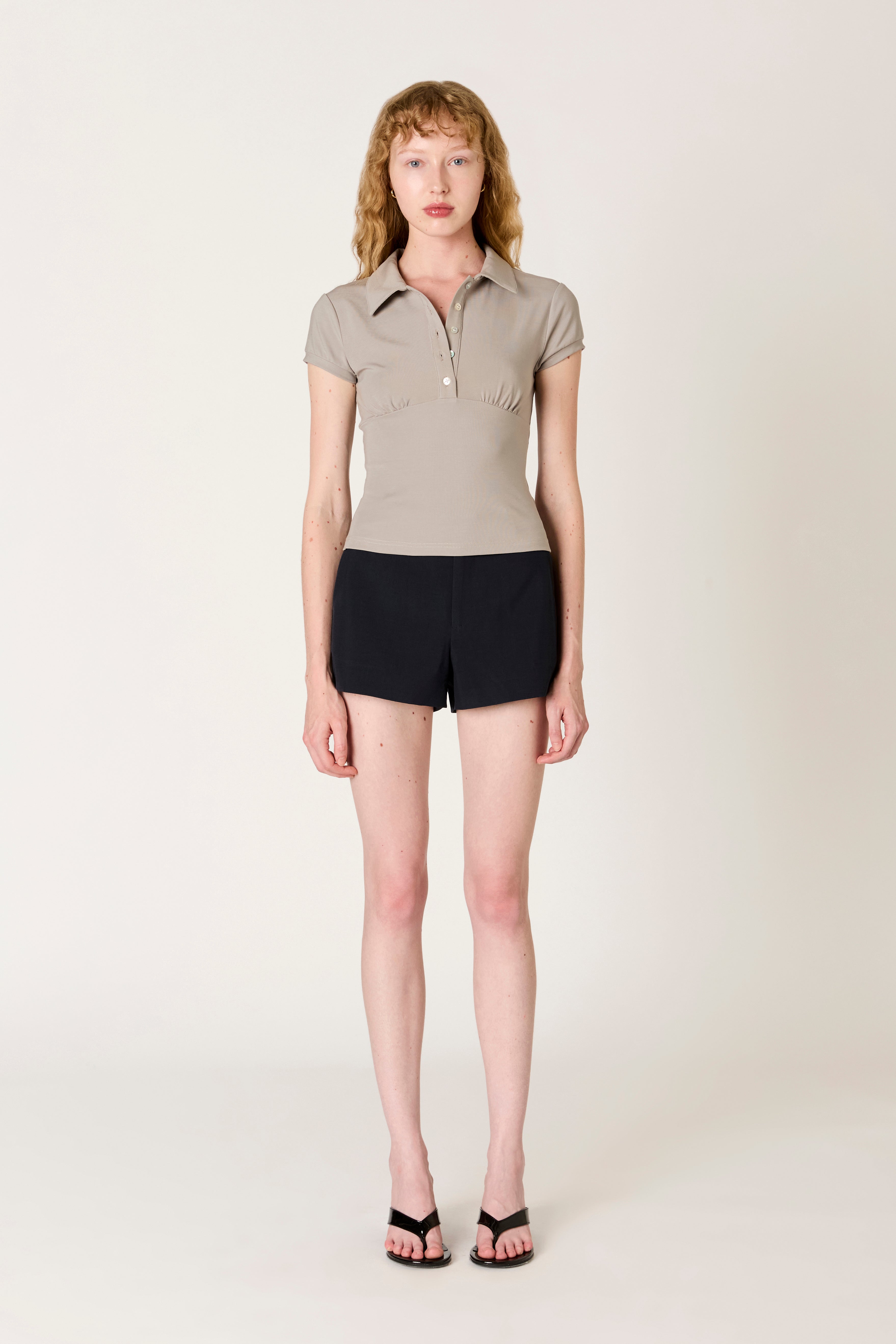 Quinn Top in grey front view