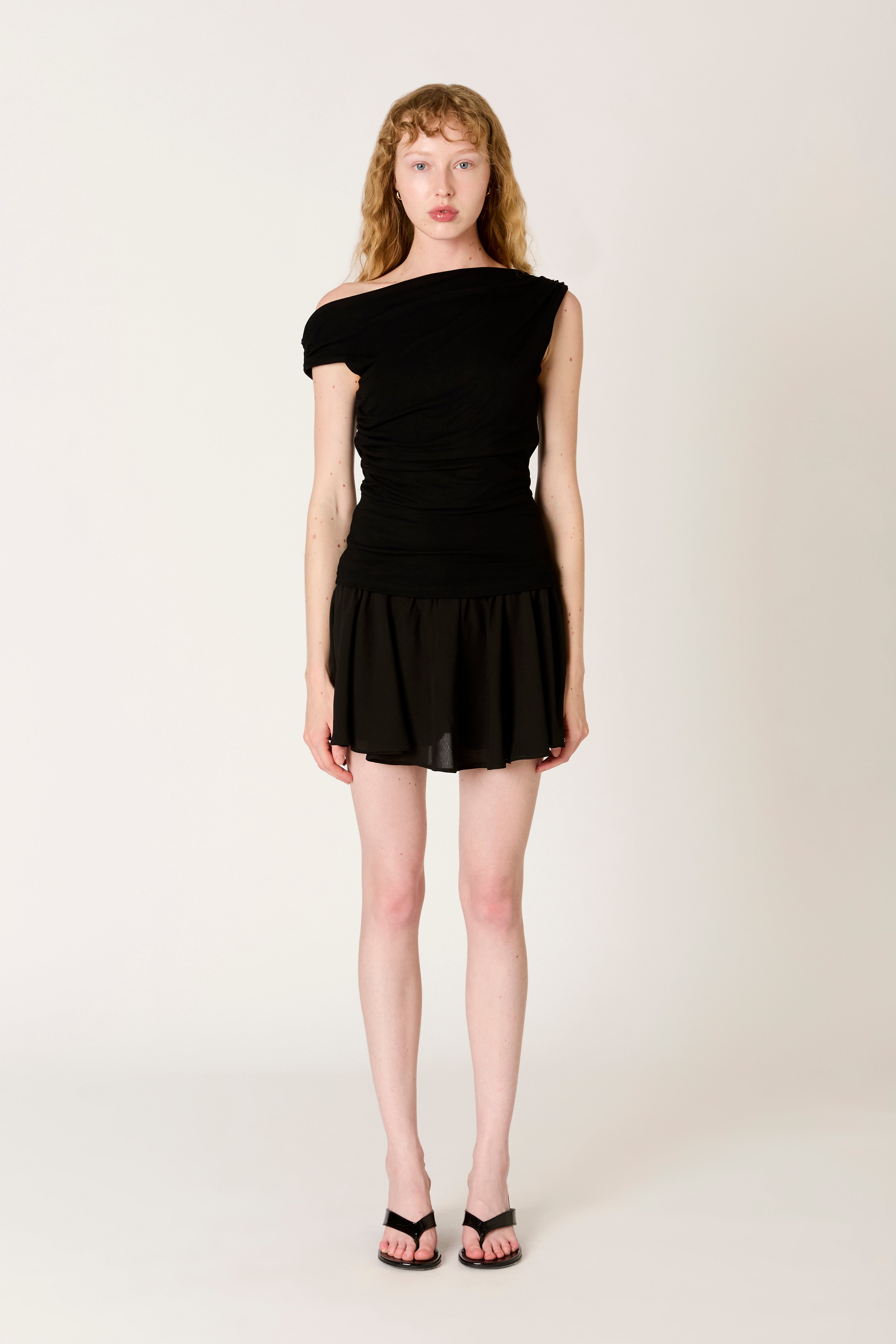 Mariposa Top in black front view