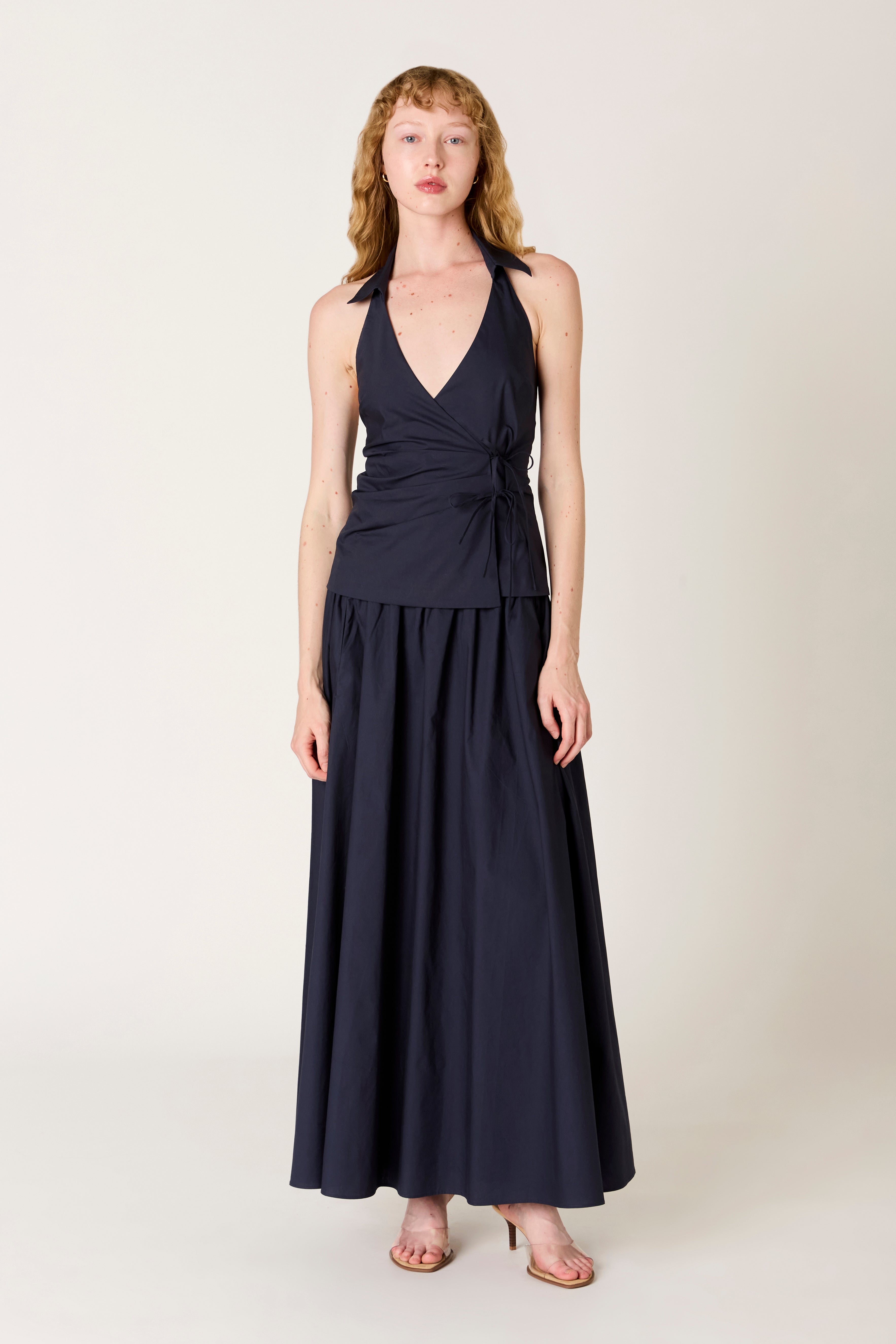 Valle Top in navy front view
