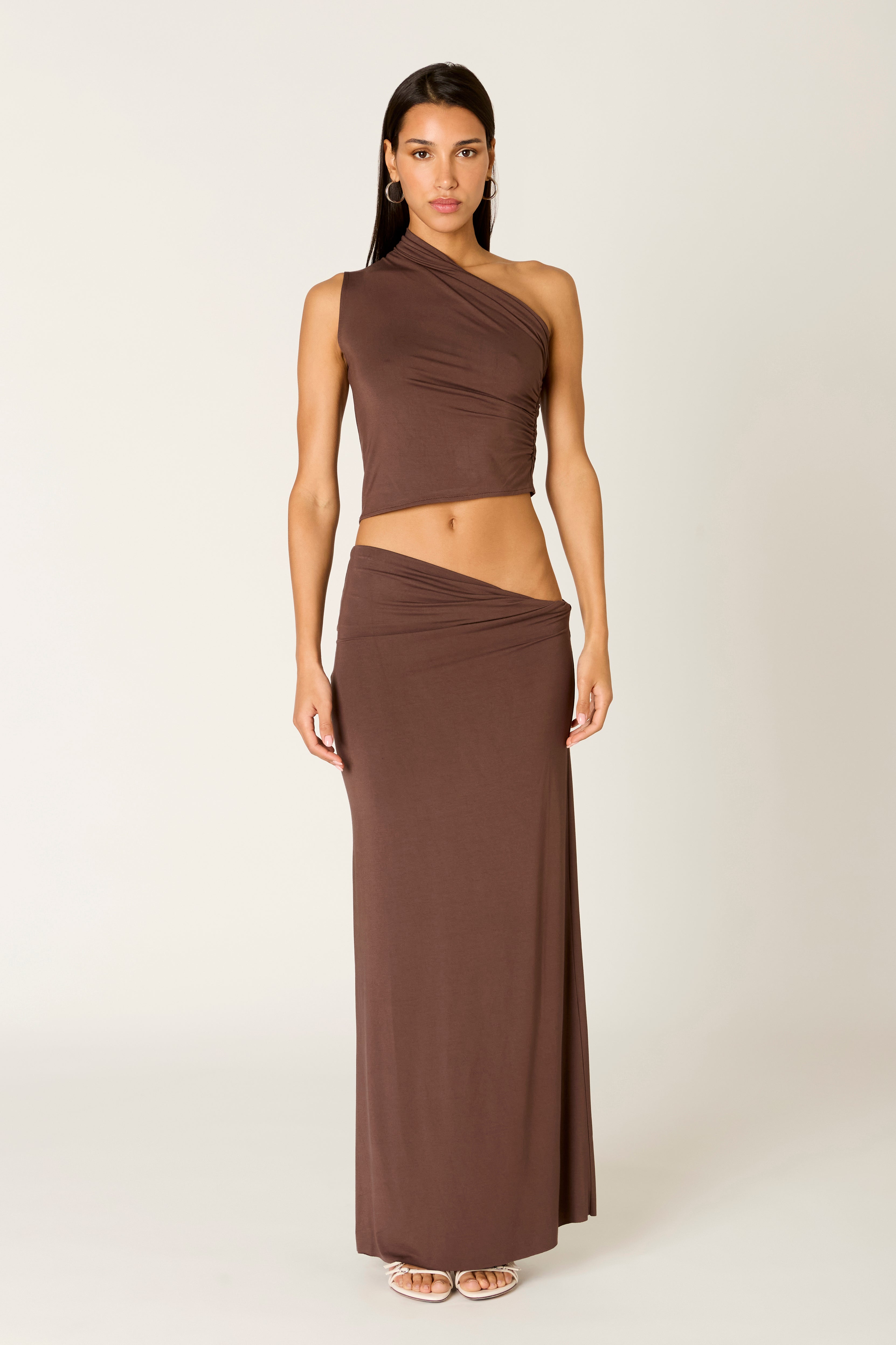 Bartolo Top in chocolate front view