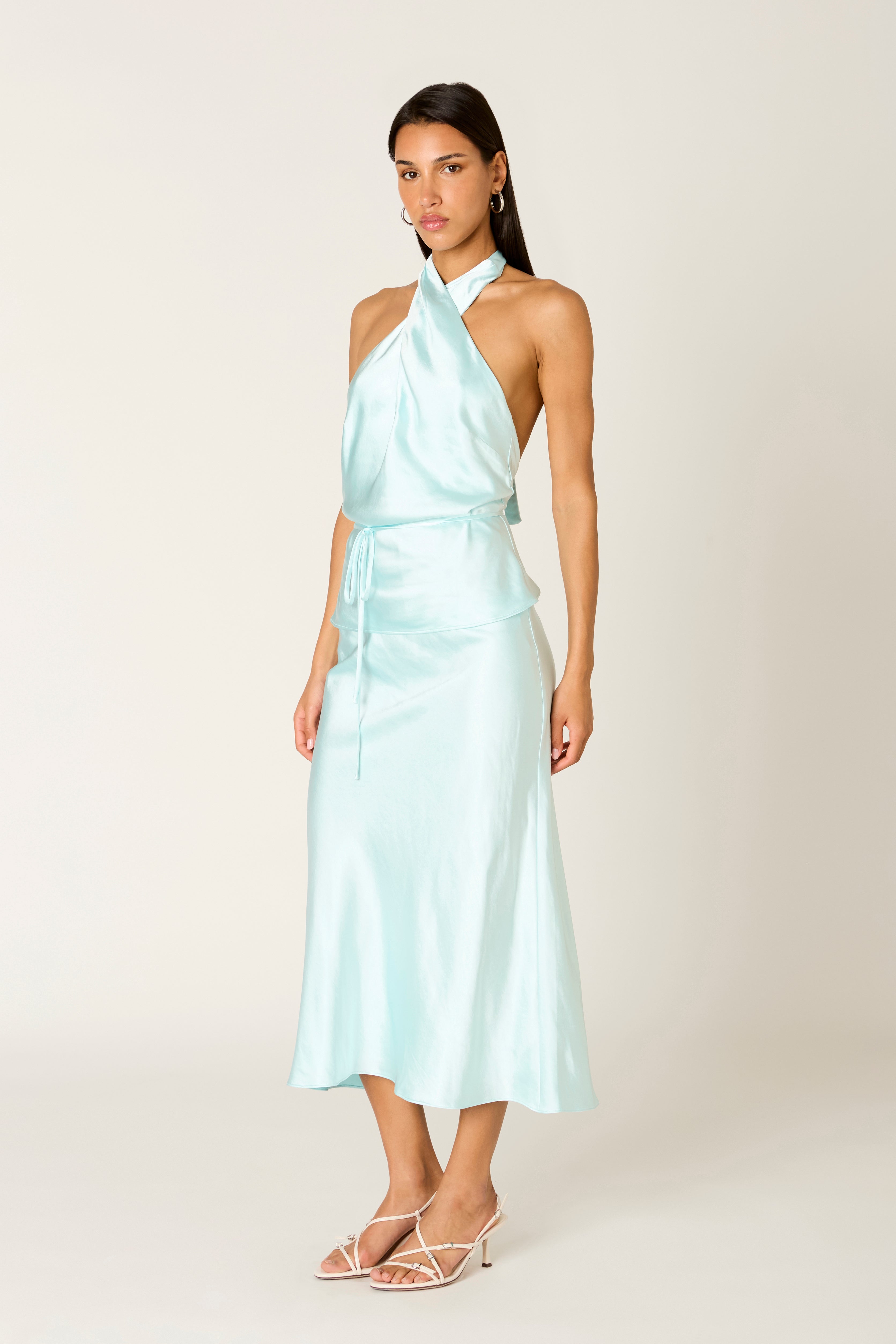 Sofia Top in aqua side view