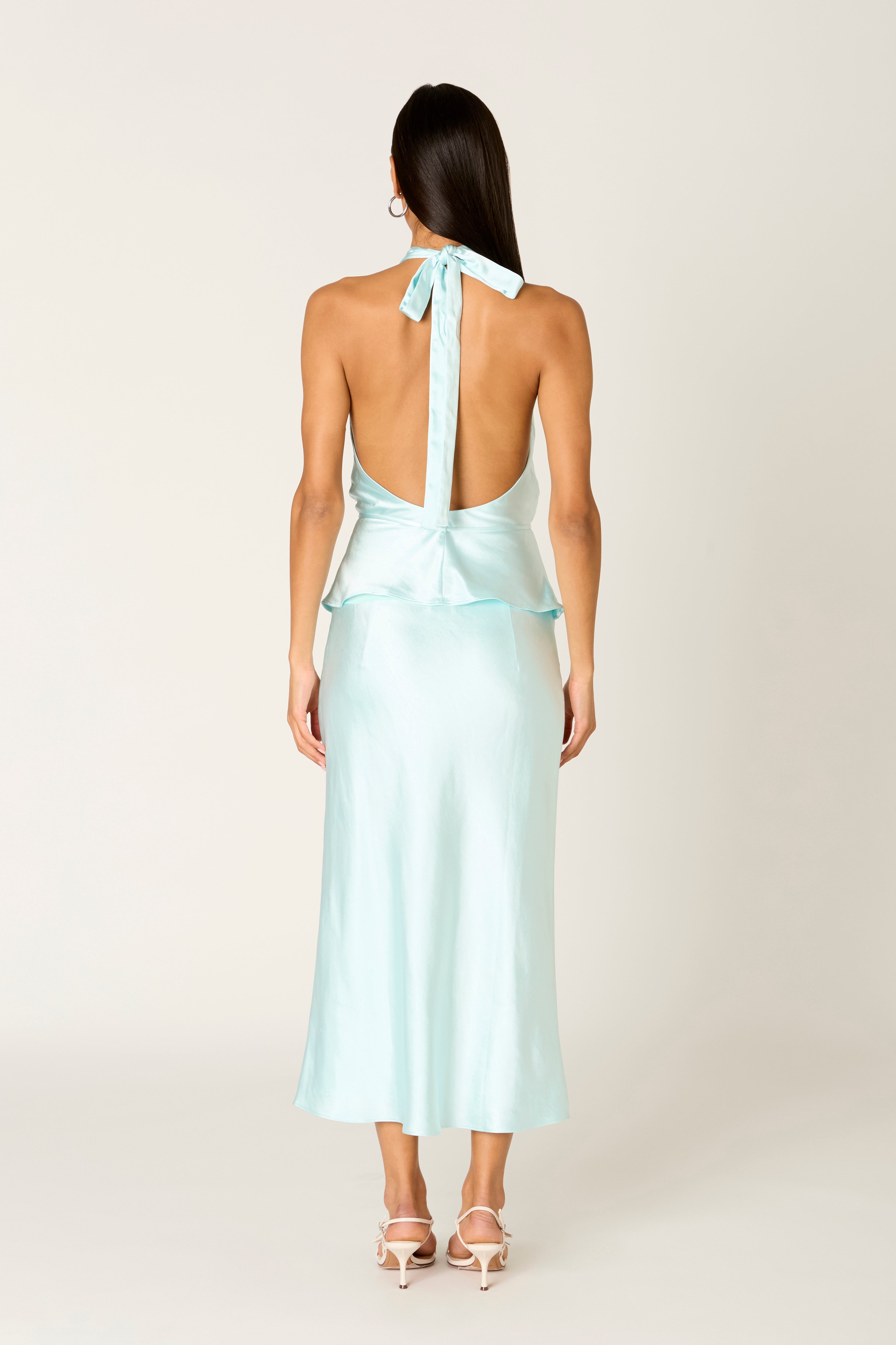 Sofia Top in aqua back view