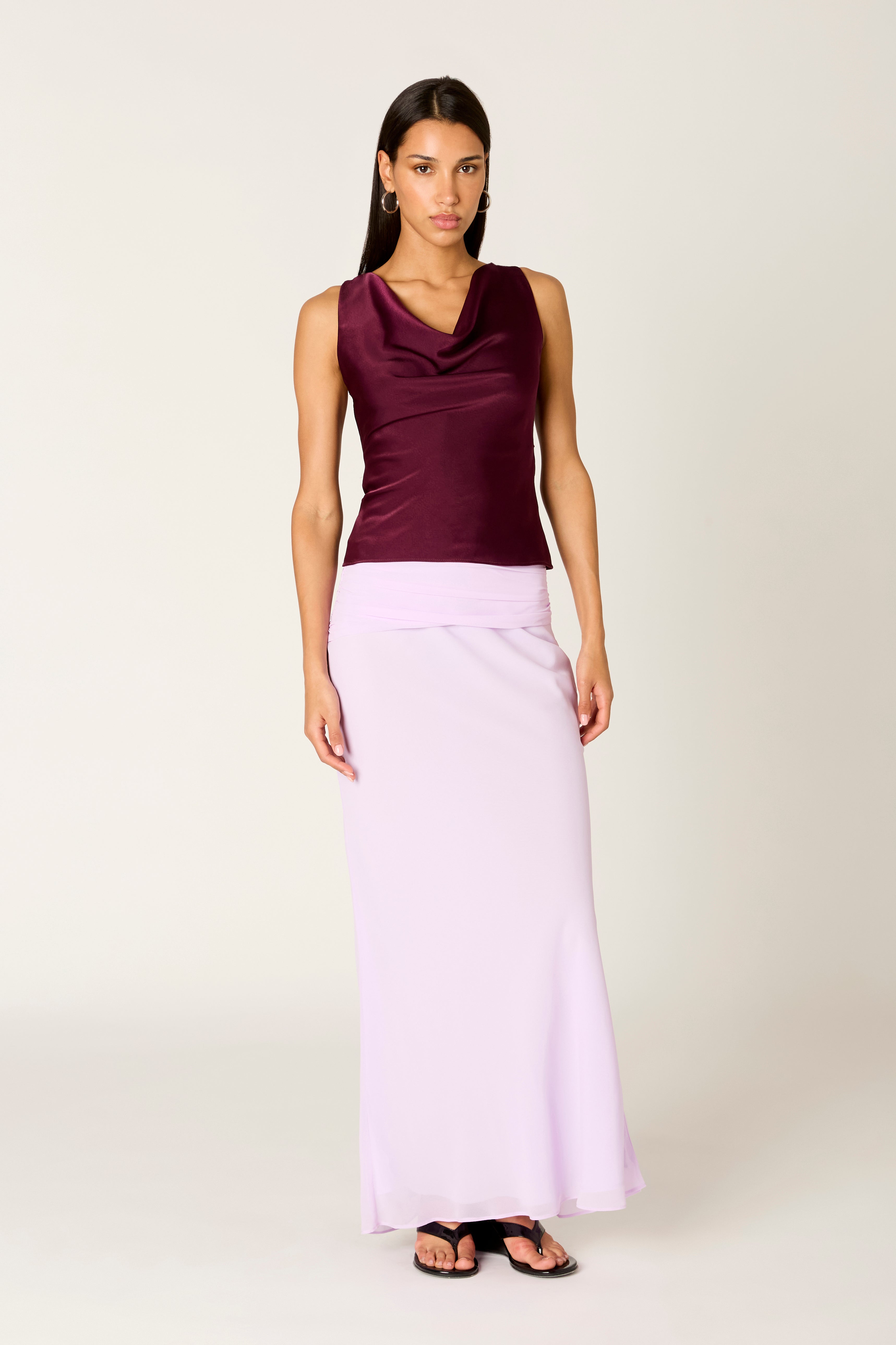 Cosimo Top in plum front view