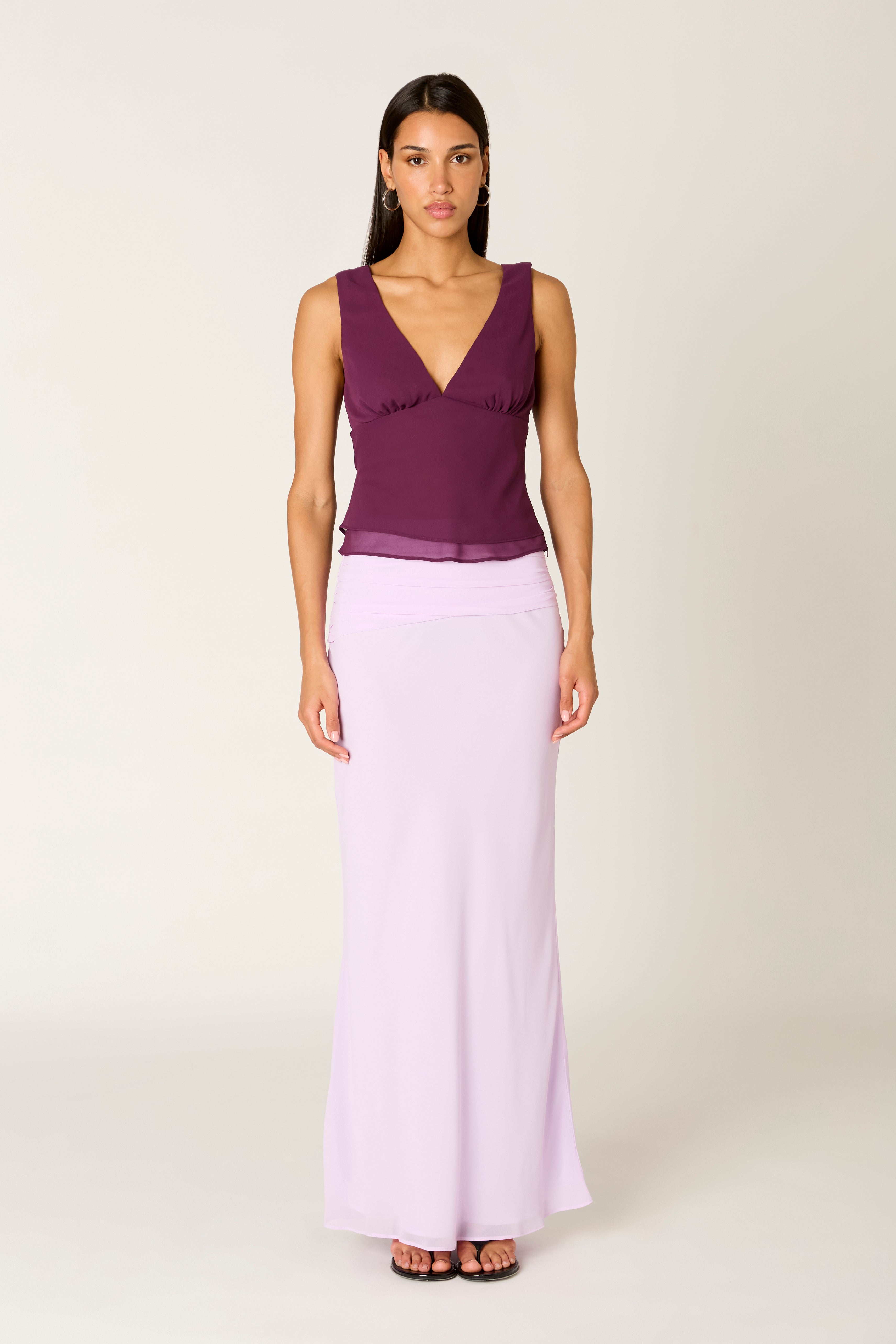 Ornella Top in plum front view