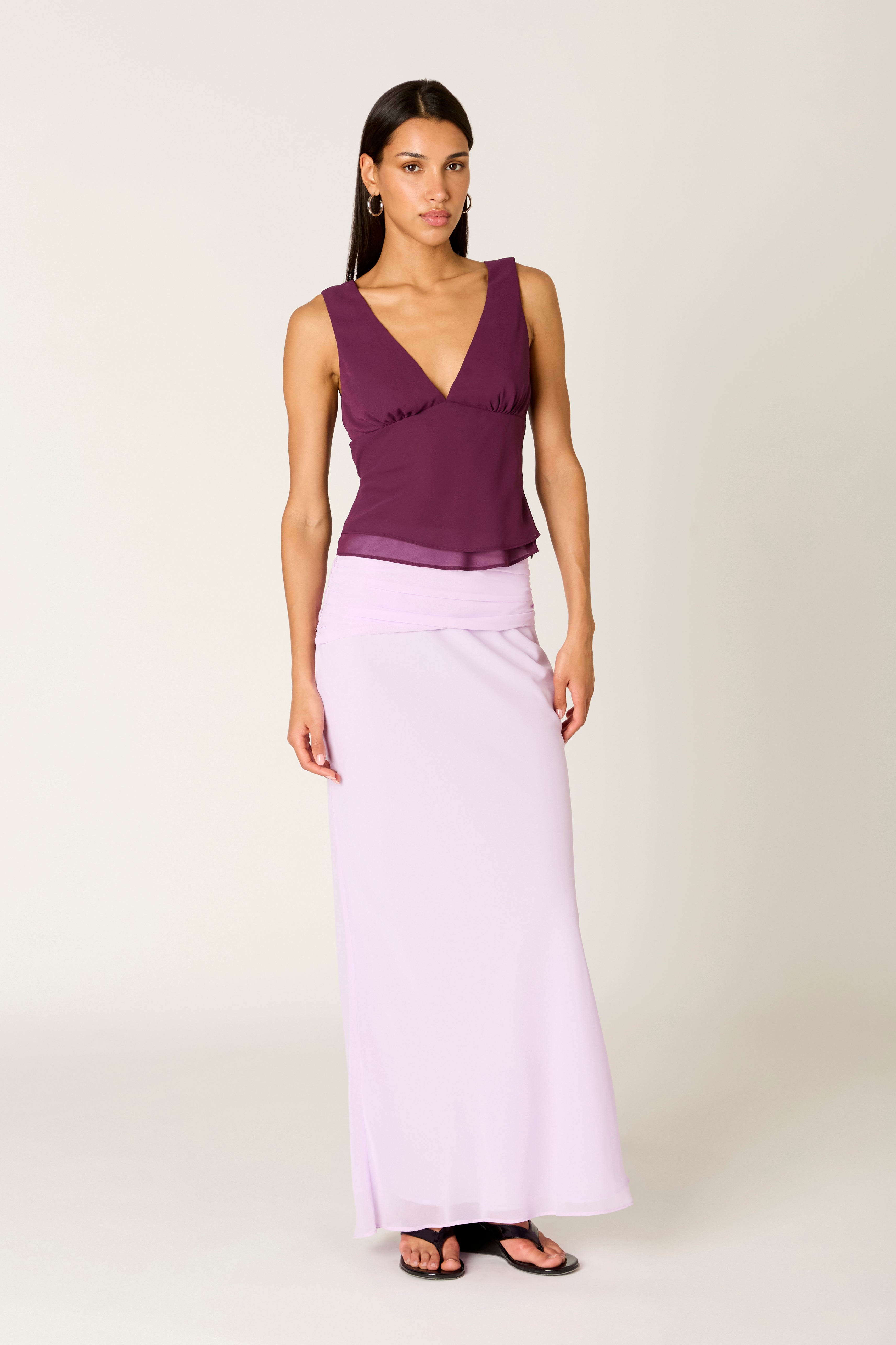 Ornella Top in plum front view