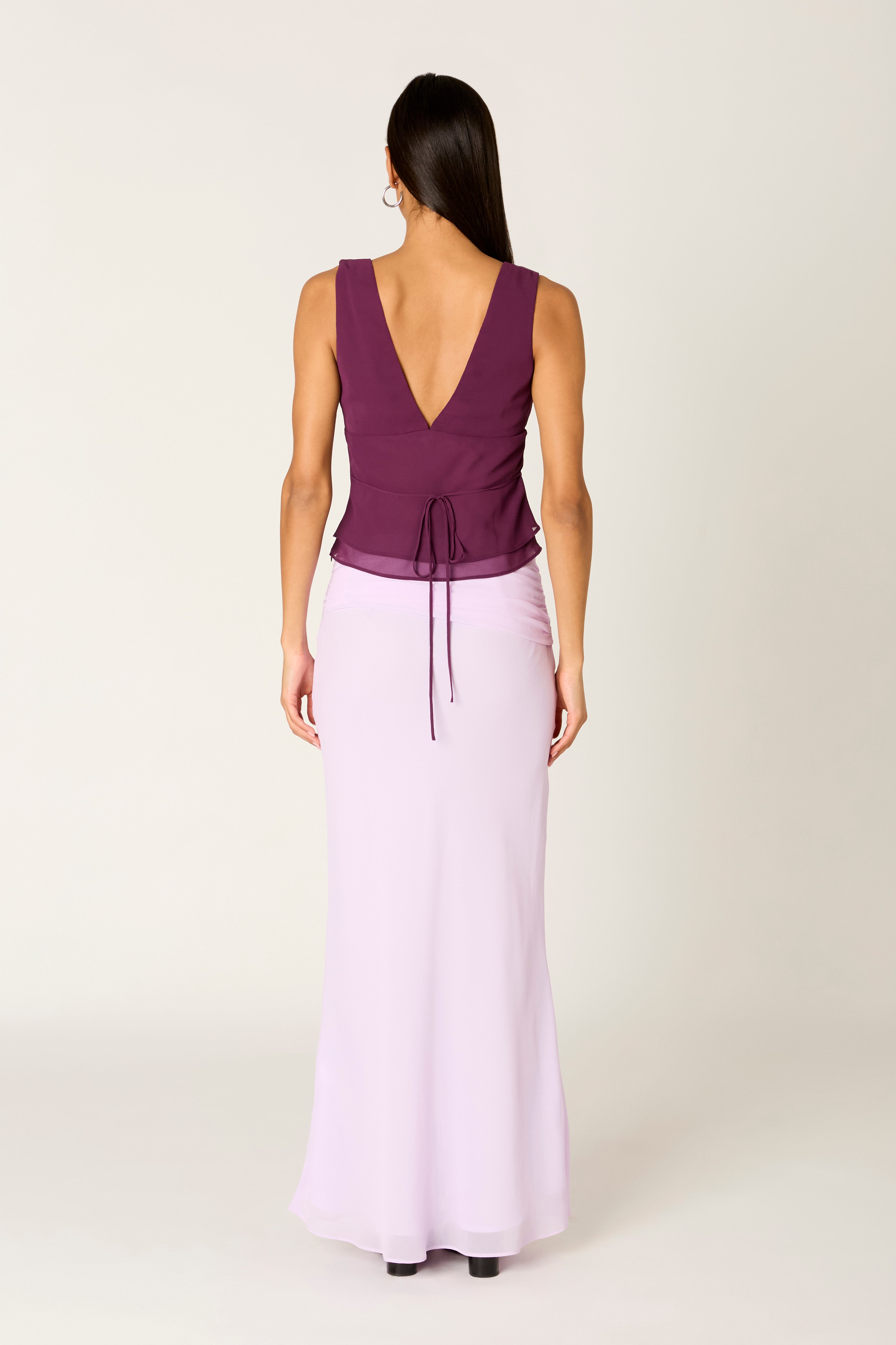 Ornella Top in plum back view