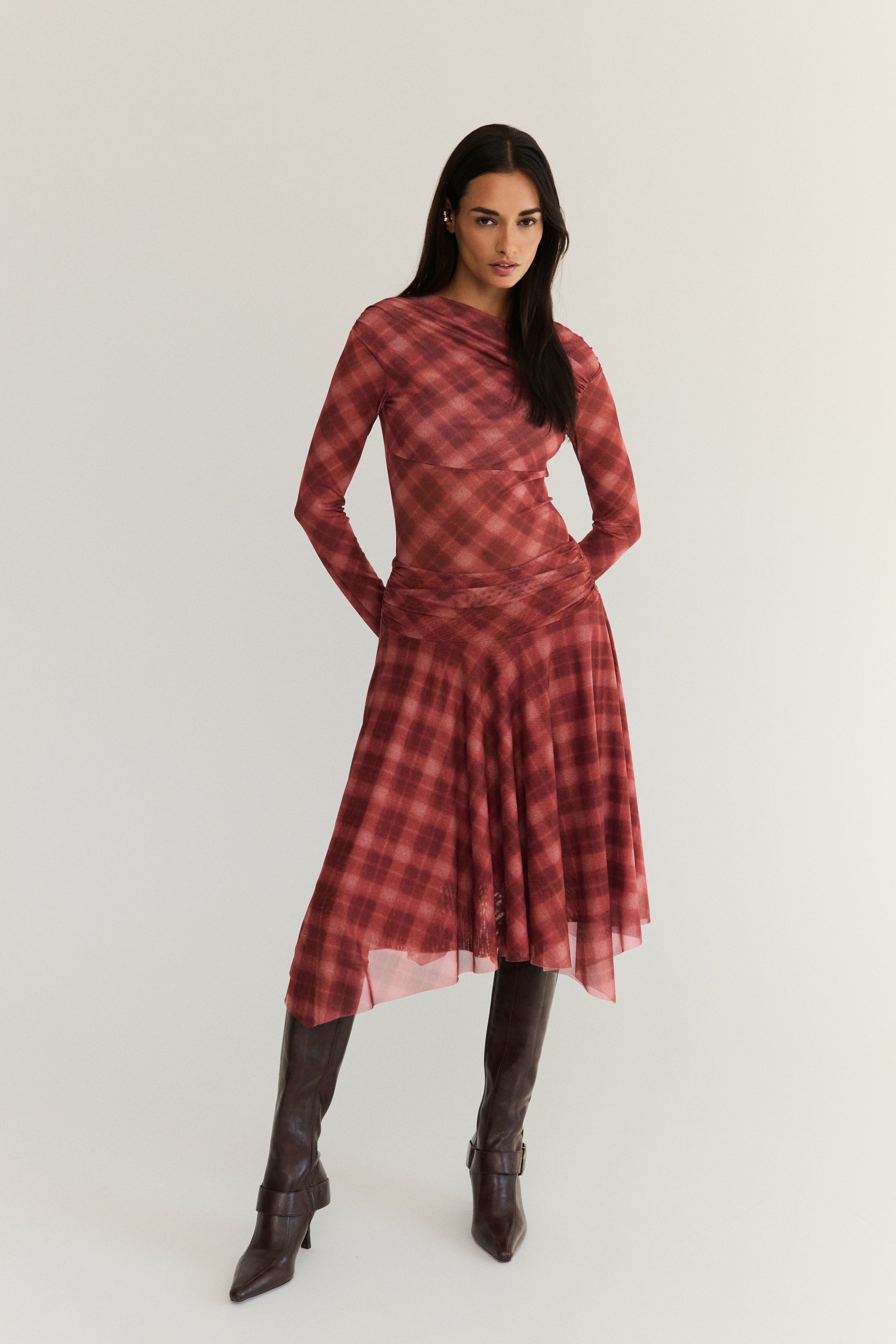Eme Skirt in cinnamon front view