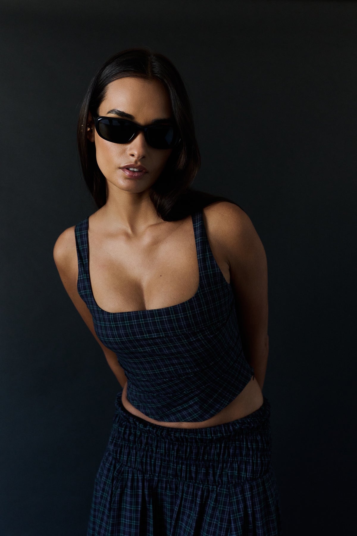 Fez Top in navy front view